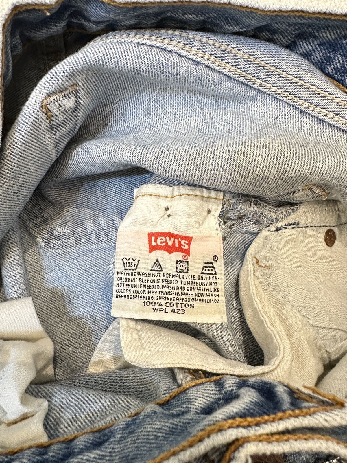 Hollywood Trading Company HTC IrregulaR HUMBLE Gemstone Studded Vintage Levi’s Jeans Size US 30 / EU 46 - 9 Thumbnail