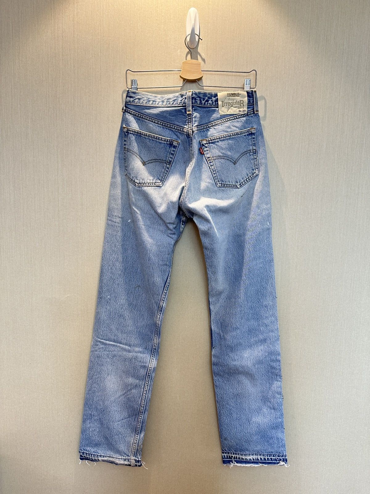 Hollywood Trading Company HTC IrregulaR HUMBLE Gemstone Studded Vintage Levi’s Jeans Size US 30 / EU 46 - 6 Thumbnail