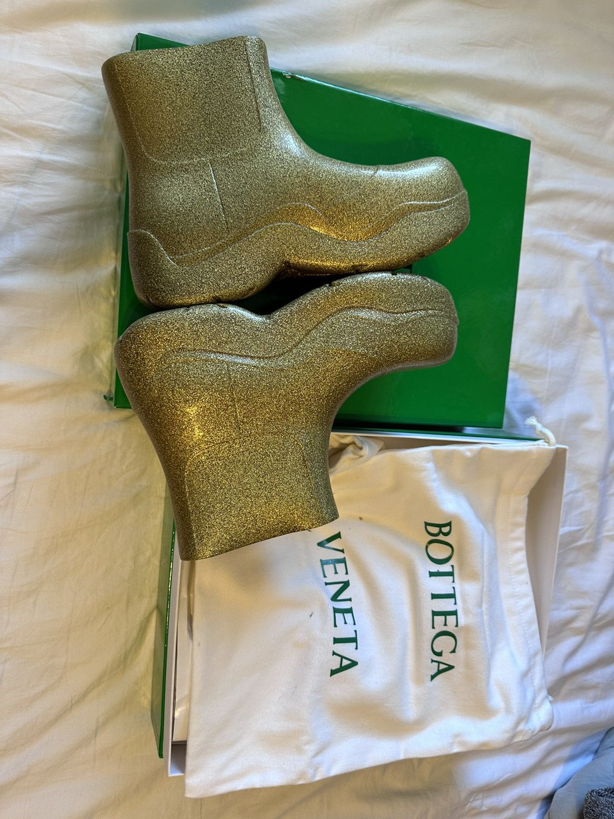 Bottega Veneta BOTTEGA VENETA Gold Puddle Boots Size US 9.5 / EU 42-43 - 13 Thumbnail