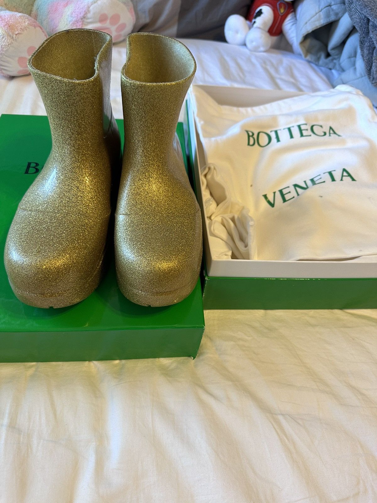 Bottega Veneta BOTTEGA VENETA Gold Puddle Boots Size US 9.5 / EU 42-43 - 1 Thumbnail