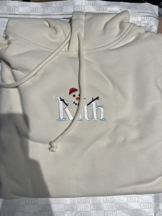 Kith kith Serif Snowman Hoodie Sandrift | Grailed