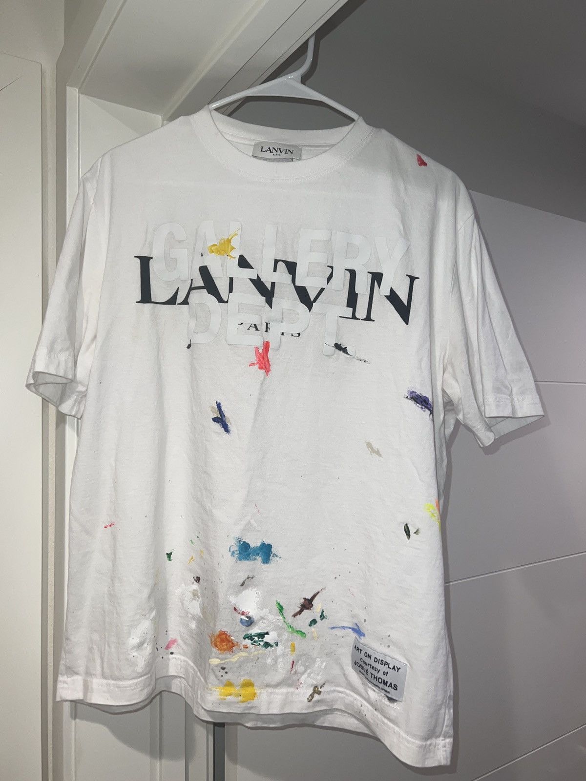 Gallery Dept. × Lanvin Gallery Dept x Lanvin White Painted Short Sleeve Tee Size US L / EU 52-54 / 3 - 1 Thumbnail