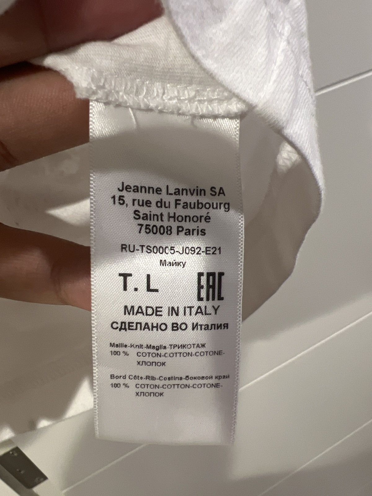 Gallery Dept. × Lanvin Gallery Dept x Lanvin White Painted Short Sleeve Tee Size US L / EU 52-54 / 3 - 5 Thumbnail