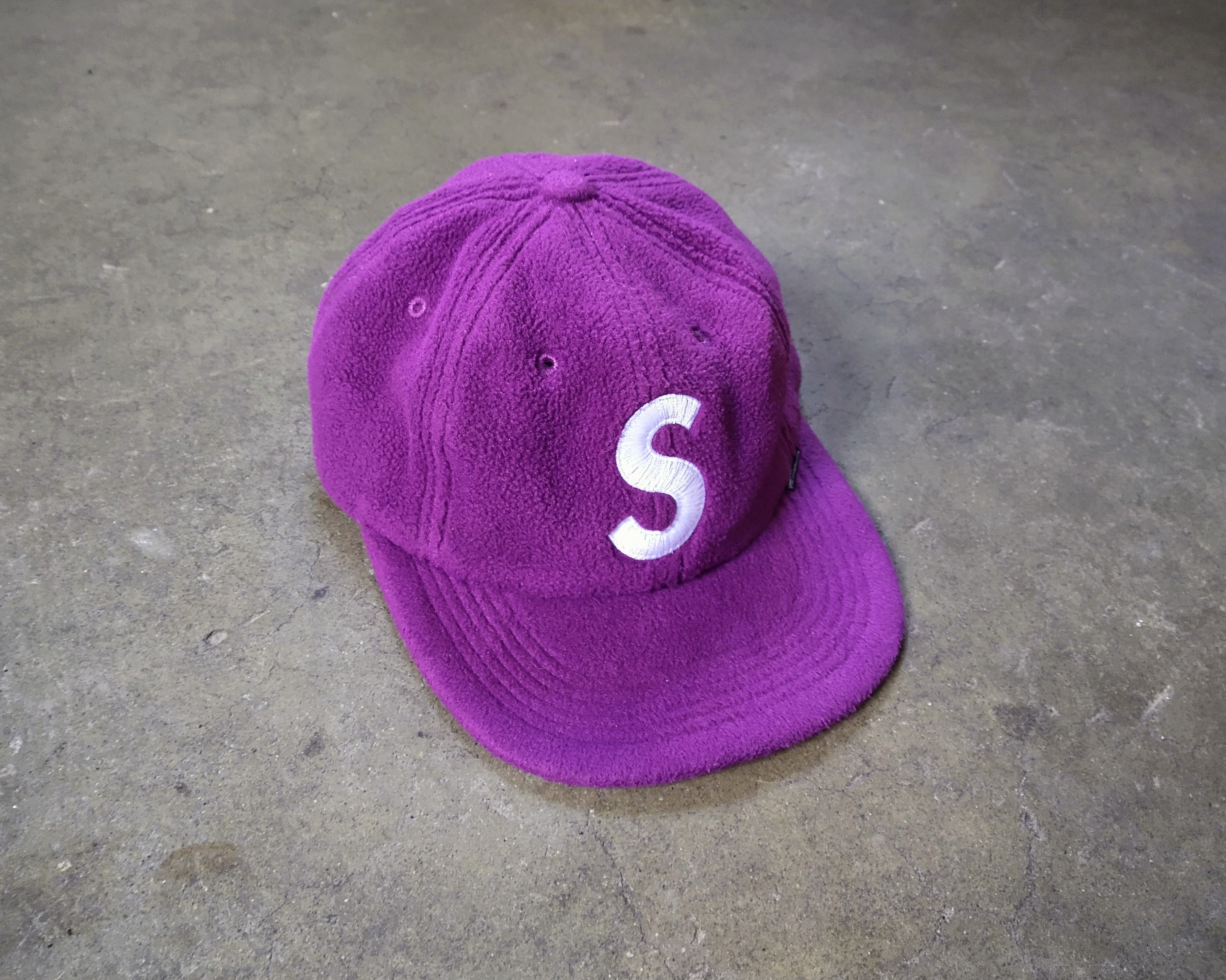 Supreme Supreme Polartec S Logo 6 Panel Hat Purple Fleece FW18