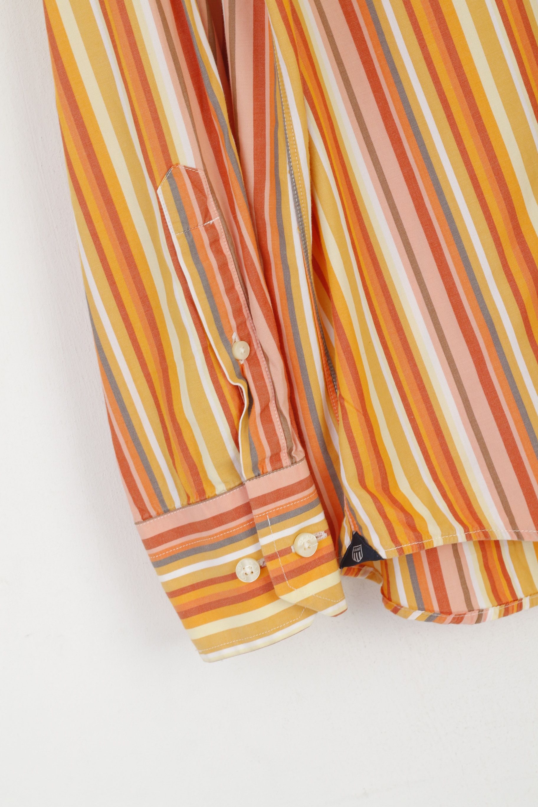 Gant Gant Men XL Casual Shirt Orange Striped Cotton 7202 Size US XL / EU 56 / 4 - 4 Thumbnail