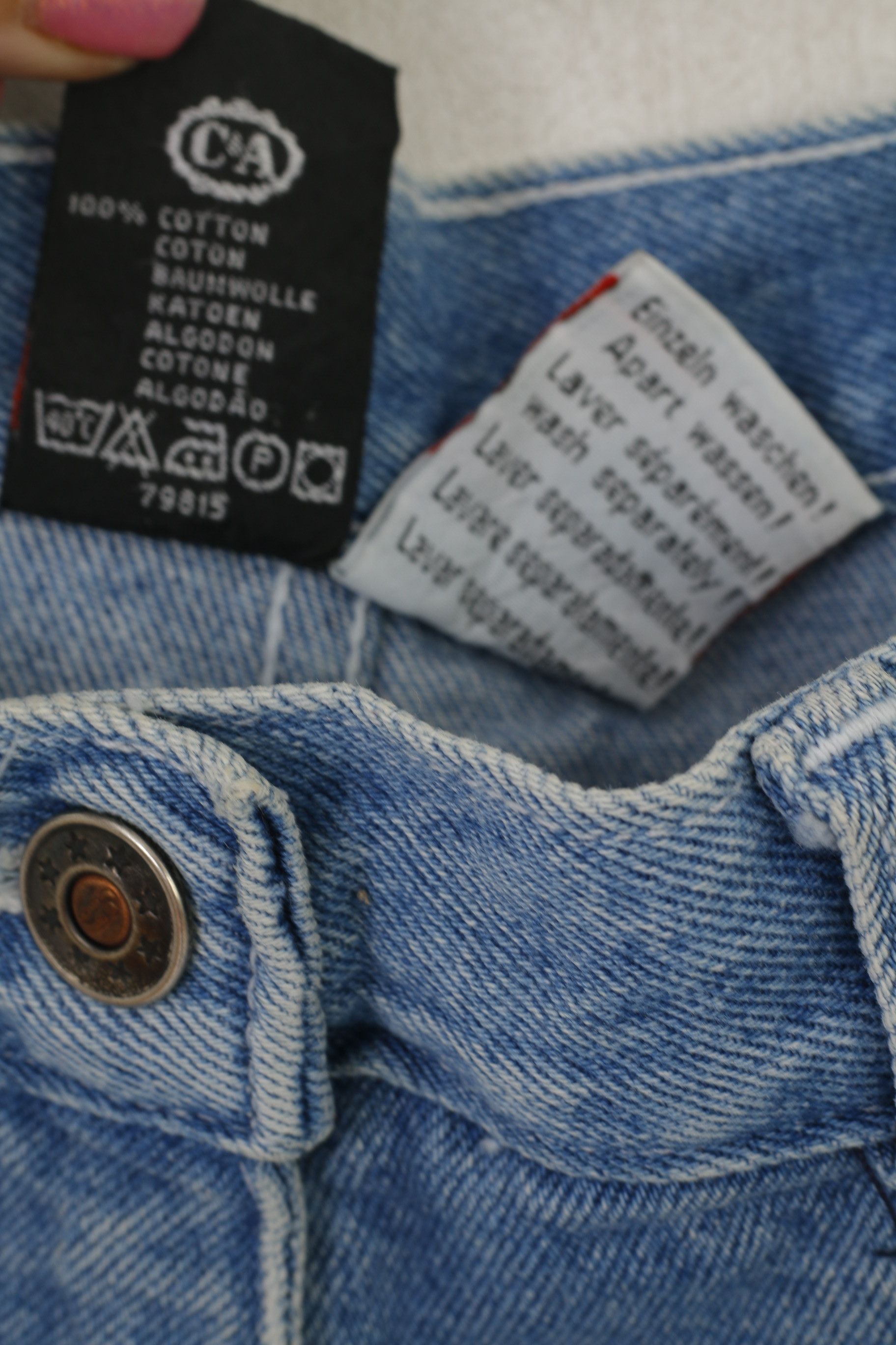 C&A × Vintage C&A Jinglers Women 27 36 S Shorts Blue Cotton 7207 Size 27" / US 4 / IT 40 - 2 Thumbnail