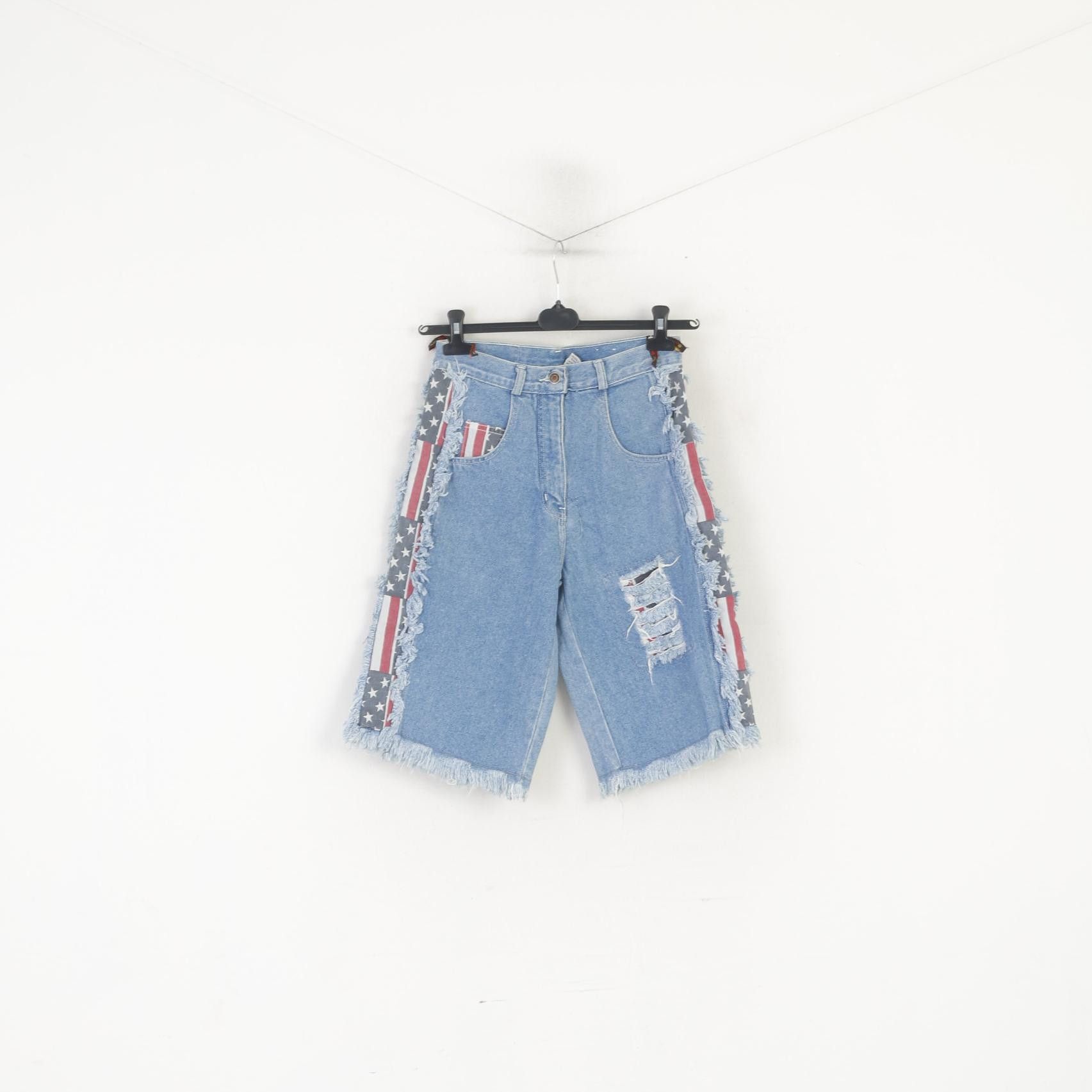 C&A × Vintage C&A Jinglers Women 27 36 S Shorts Blue Cotton 7207 Size 27" / US 4 / IT 40 - 1 Thumbnail