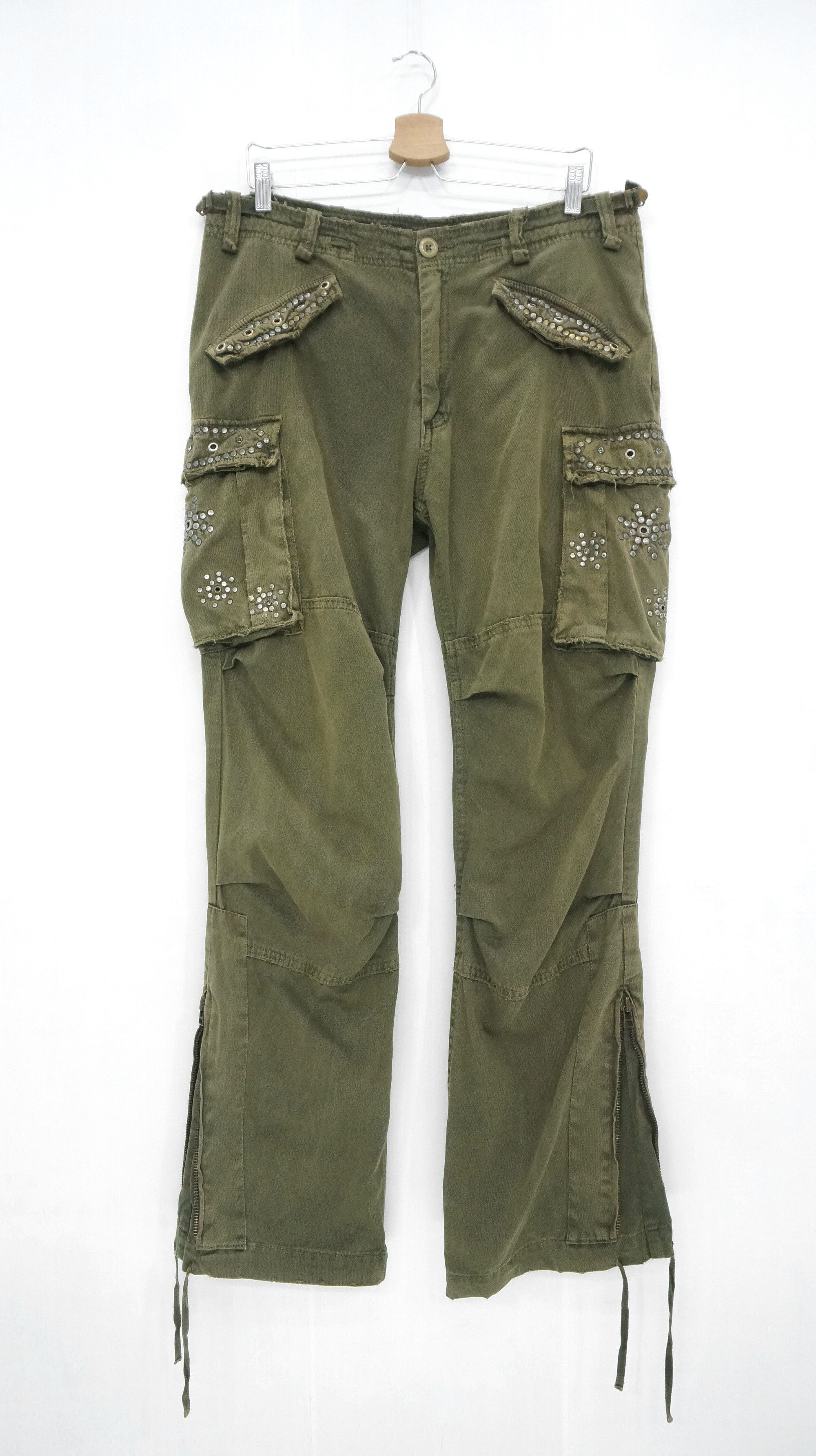 Japanese Brand Vintage 🔥 MANGROVE Japan Distressed Bondage Cargo Pant Size US 34 / EU 50 - 2 Thumbnail