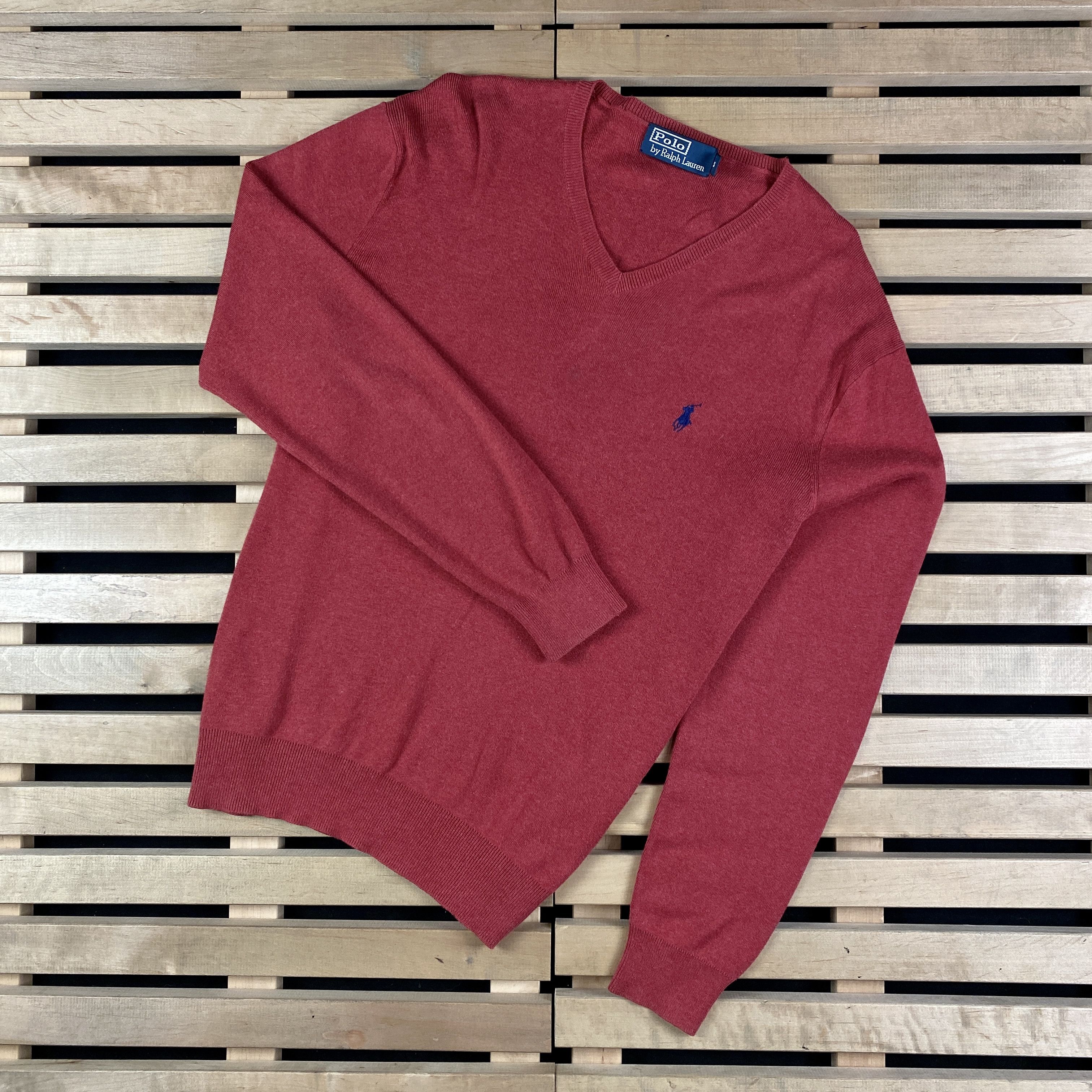 Polo Ralph Lauren × Ralph Lauren × Vintage Mens V Neck Jumper Polo Ralph Lauren Vintage Size S Size US S / EU 44-46 / 1 - 1 Thumbnail