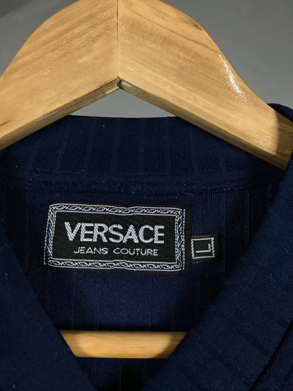 Versace Jeans Couture × Vintage Versace Jeans Couture vintage luxury v neck navy blue tee Size US L / EU 52-54 / 3 - 4 Thumbnail