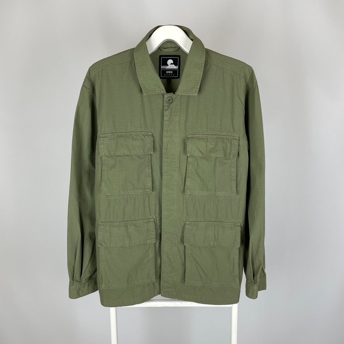 Pre-owned Edwin Survival Jacket Military Green Ripstop In Green Olive
