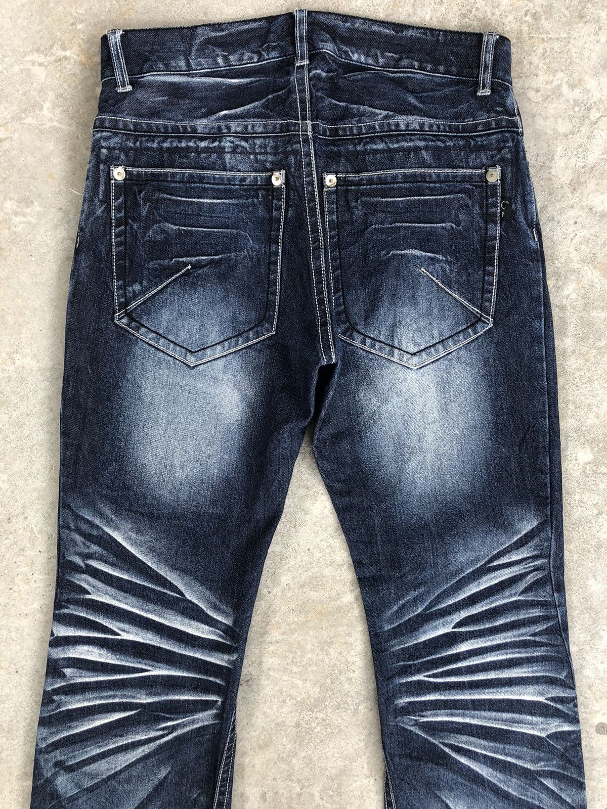 Morgan Homme Morgan homme Flared Jeans Whiskered Distressed Jeans Size US 33 - 8 Thumbnail