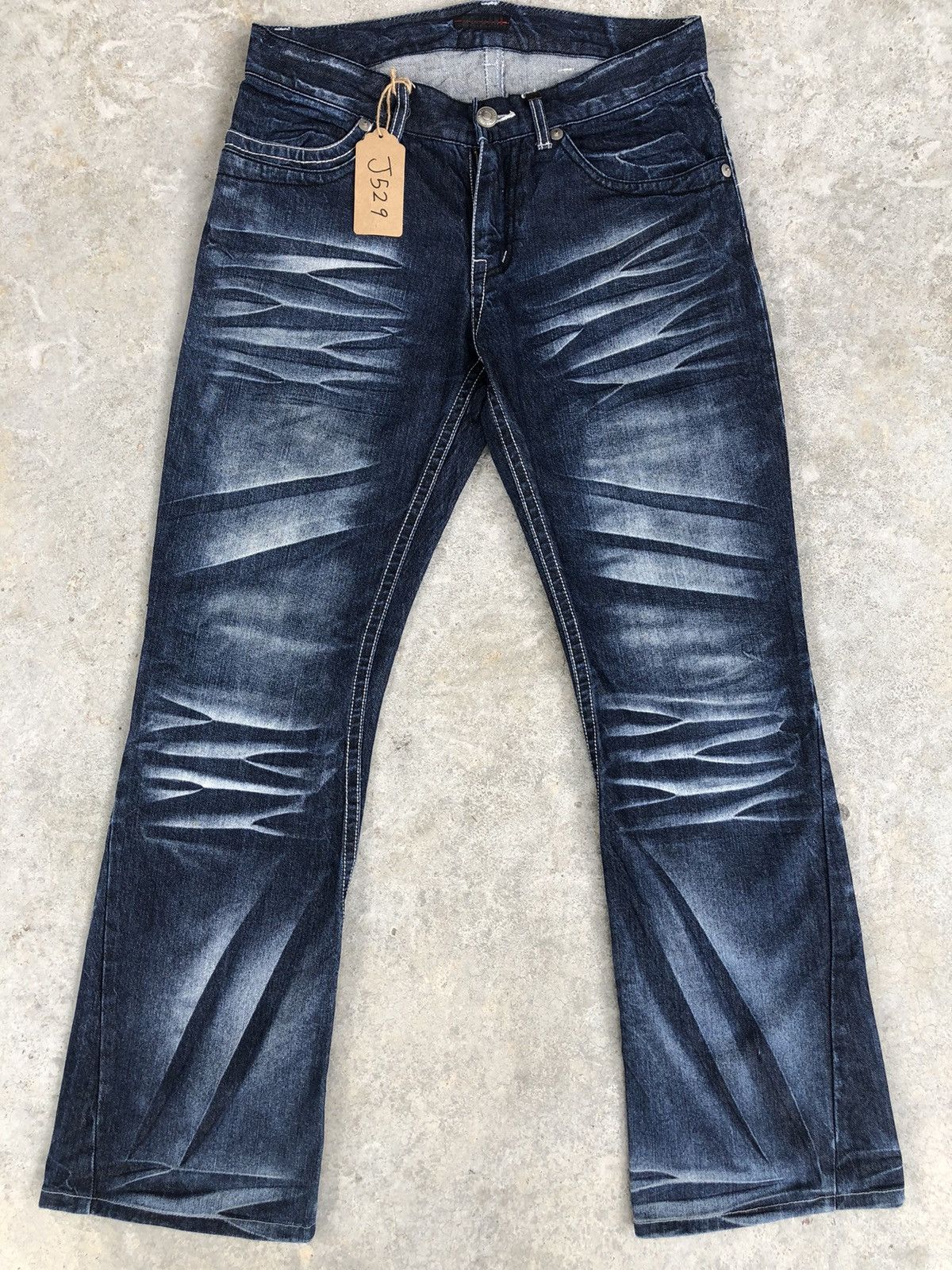 Morgan Homme Morgan homme Flared Jeans Whiskered Distressed Jeans Size US 33 - 1 Thumbnail