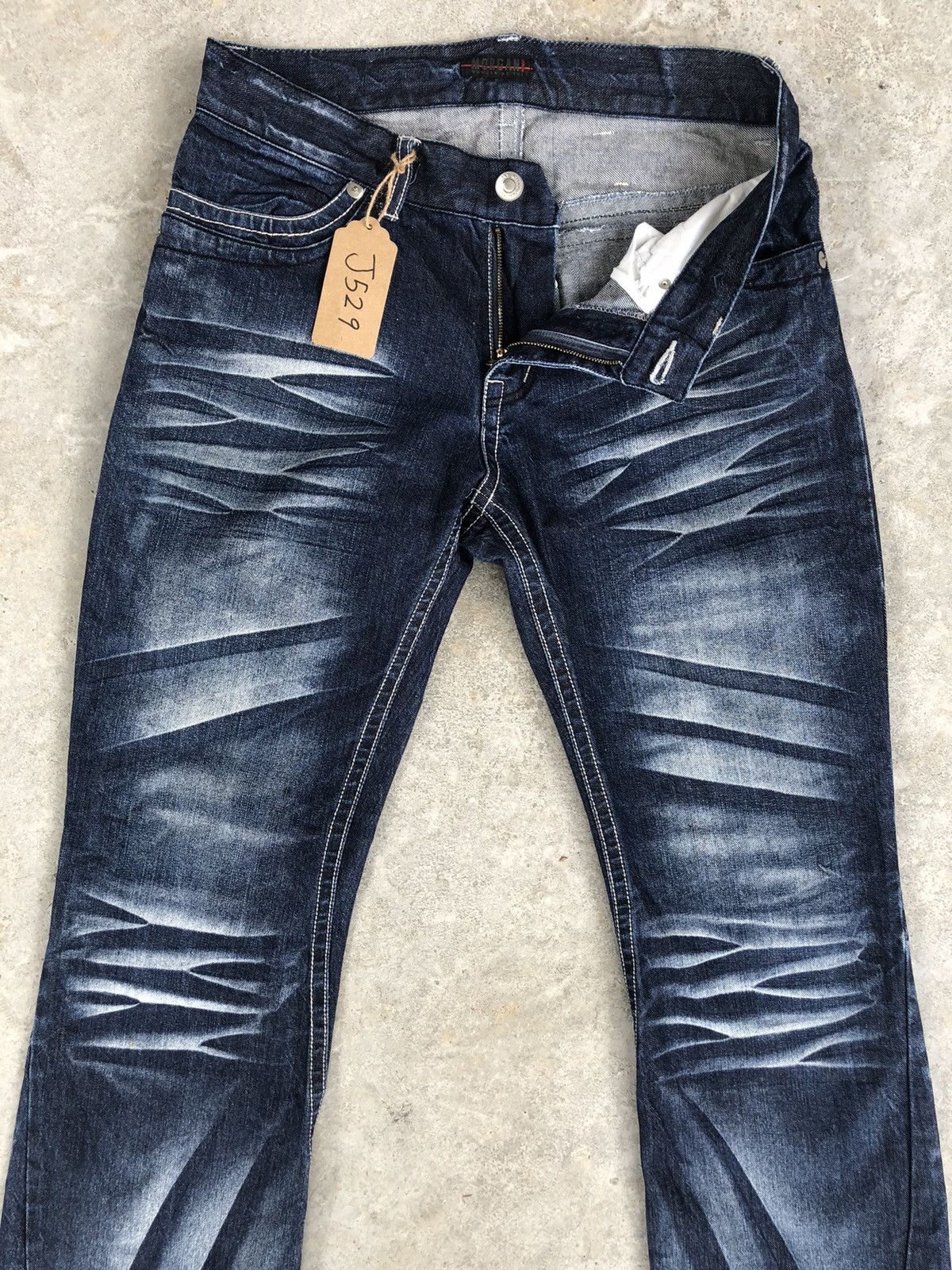 Morgan Homme Morgan homme Flared Jeans Whiskered Distressed Jeans Size US 33 - 3 Thumbnail