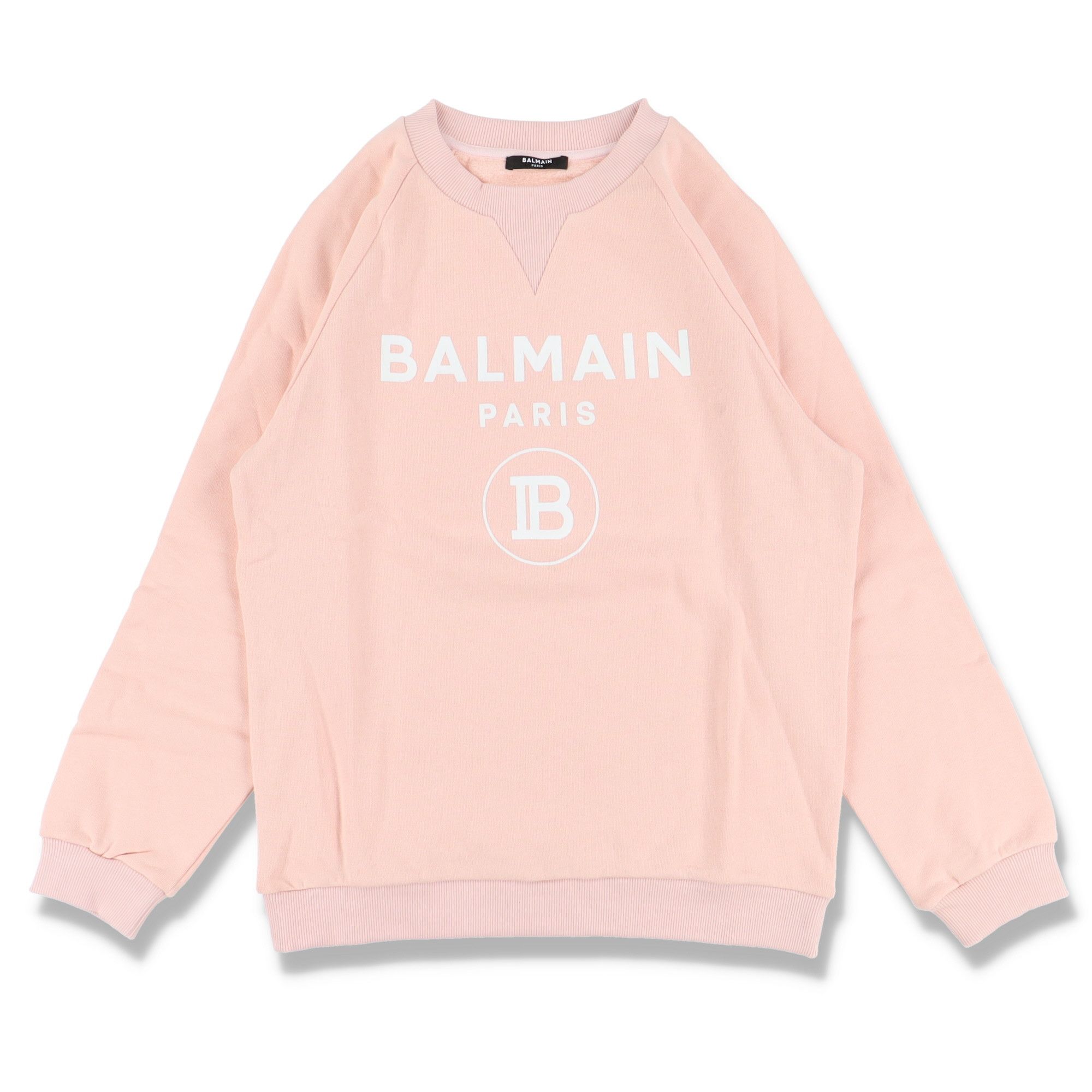 image of Balmain Pastel Orange Flocked B Logo Sweatshirt, Men's (Size XS)