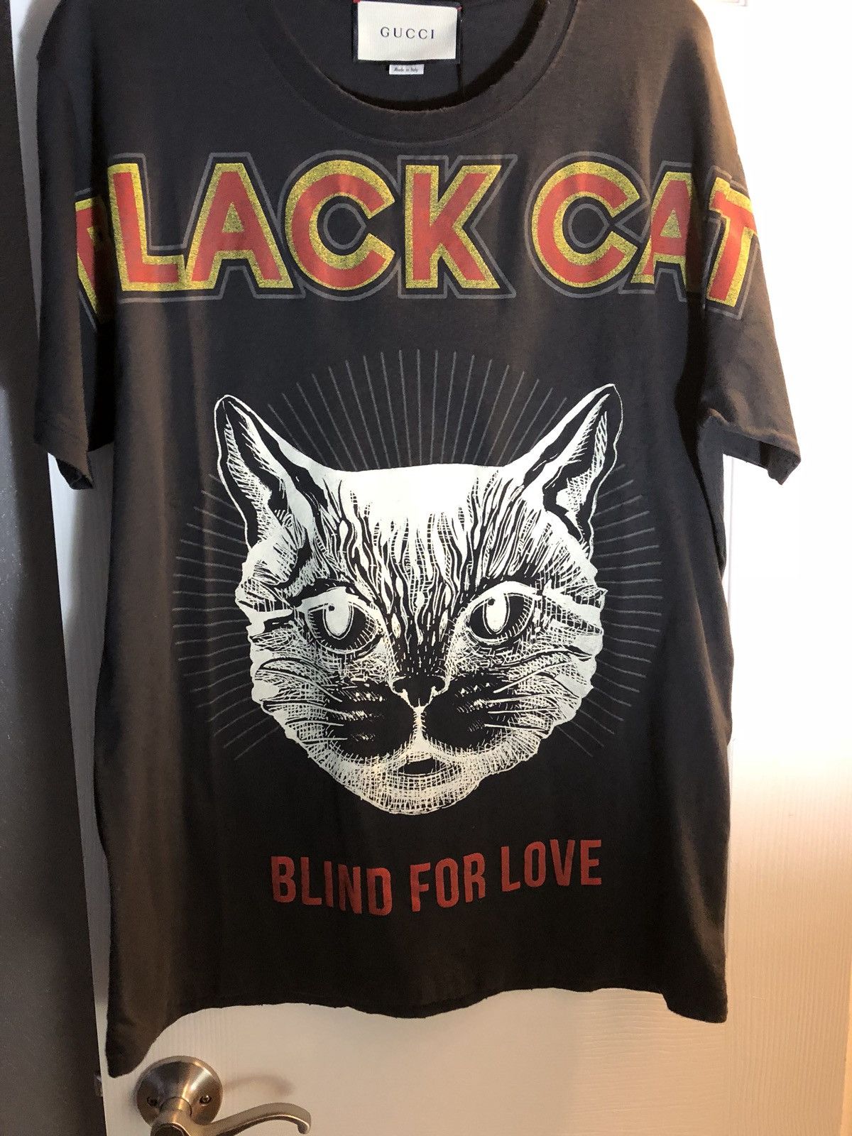 Gucci Black Cat print Tshirt Grailed