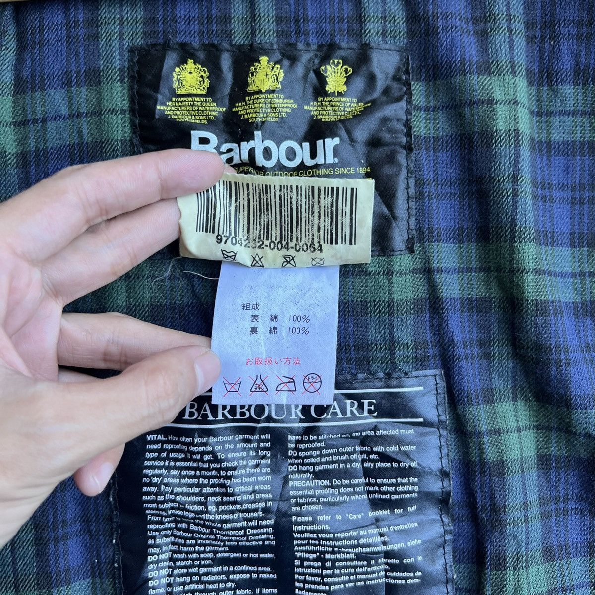 Barbour × Vintage Vintage Barbour Waxed Jacket A5 Lined Durham C38 97CM Size US L / EU 52-54 / 3 - 7 Thumbnail