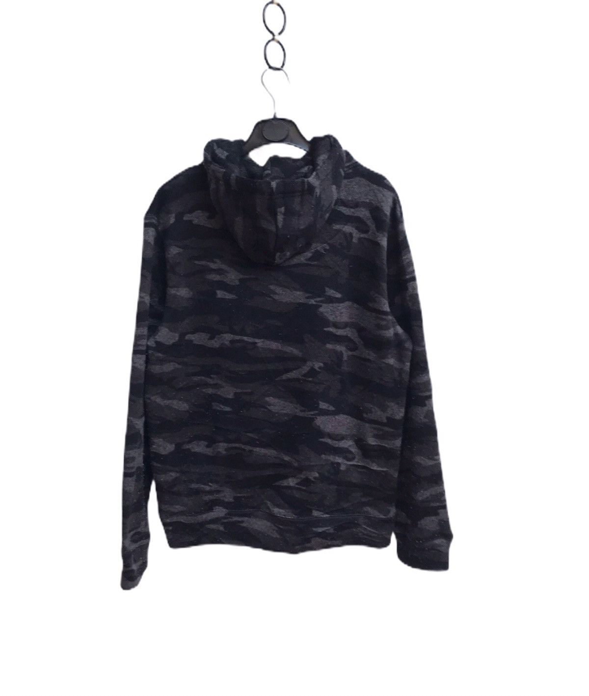 image of Creation Cube Camo Zipper Sweatshirt With Hoodies in Dark Gray, Men's (Size Medium)