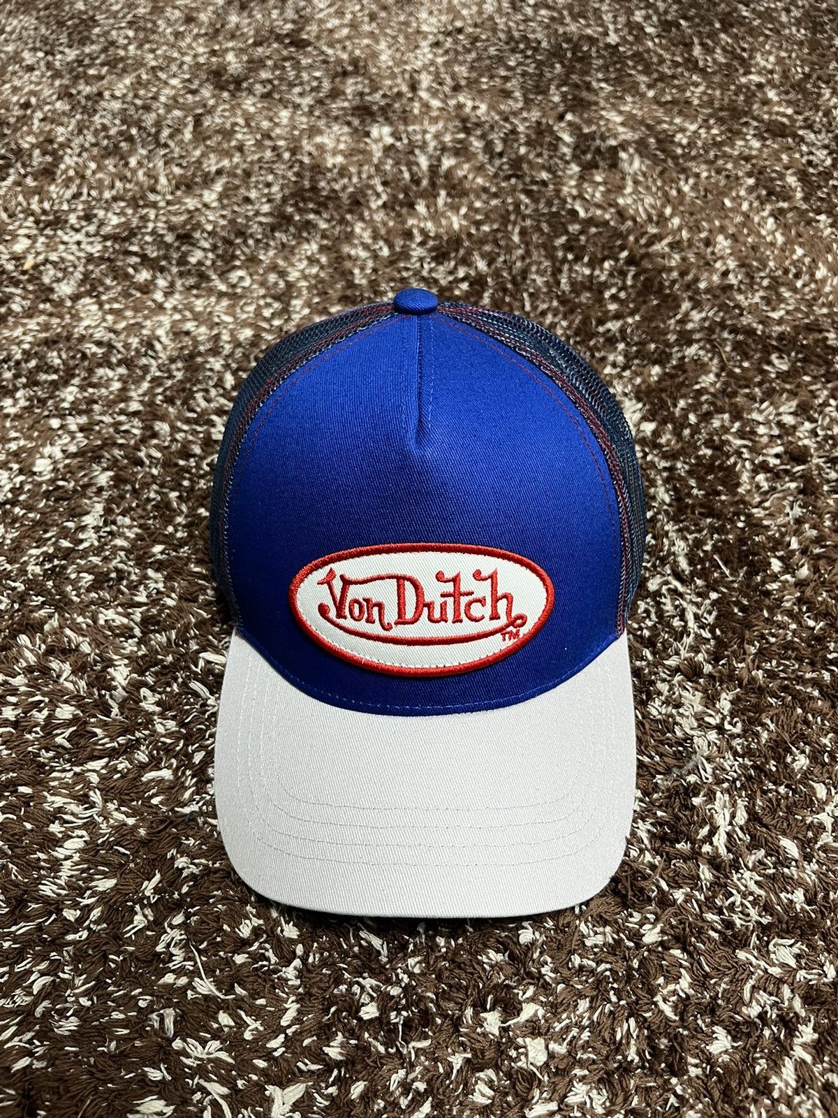 Von Dutch Von Dutch White Blue Trucker Hat Size ONE SIZE - 1 Thumbnail