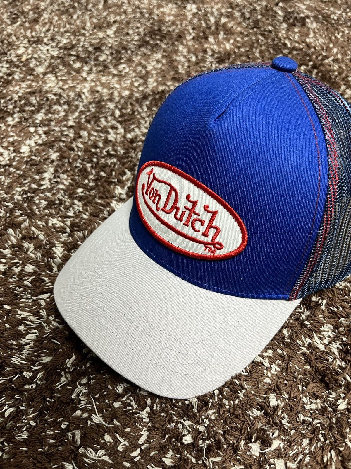 Von Dutch Von Dutch White Blue Trucker Hat Size ONE SIZE - 3 Thumbnail