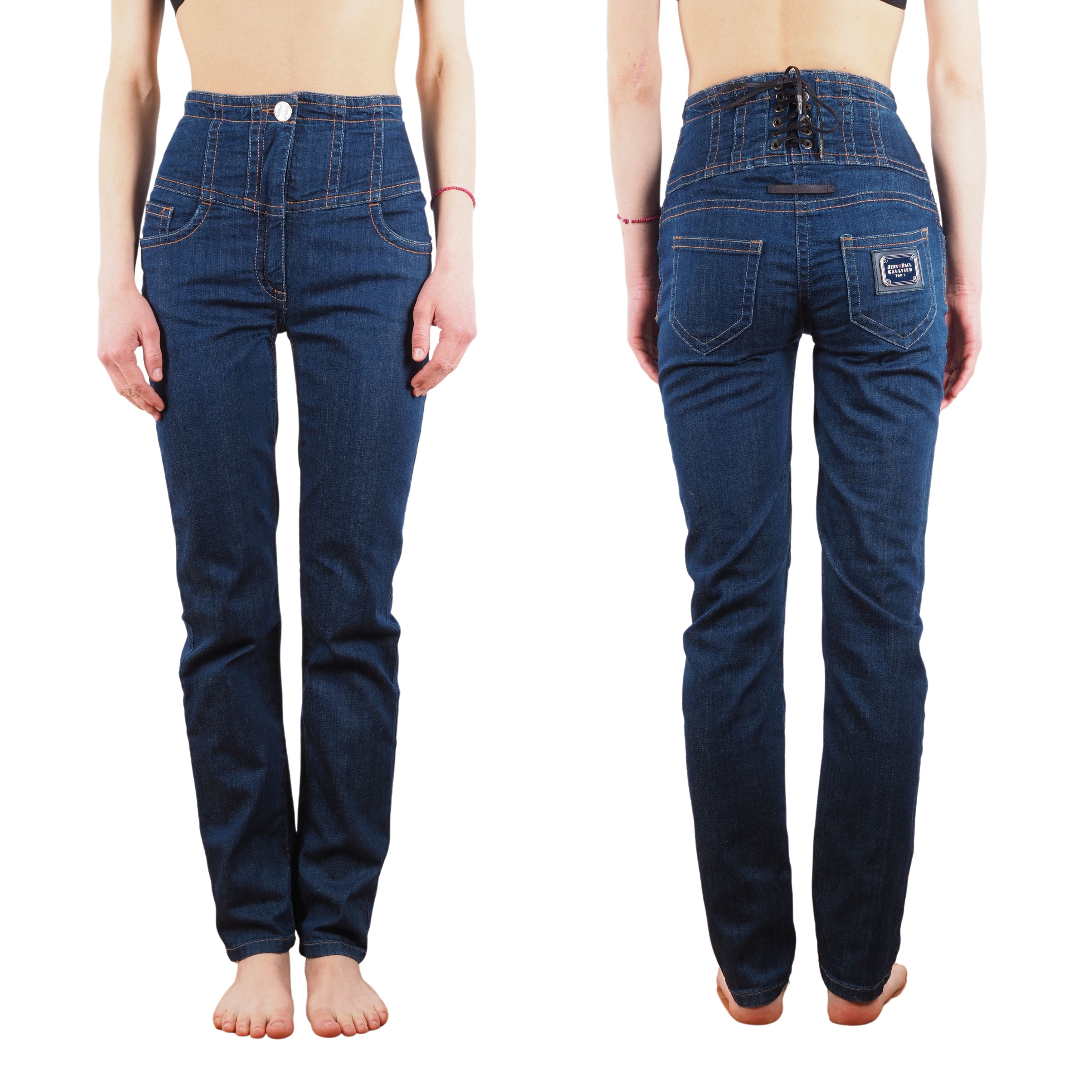 Jean Paul Gaultier Jean Paul Gaultier Vintage Corset Lace Up Denim Jeans Size 26" / US 2 / IT 38 - 1 Thumbnail