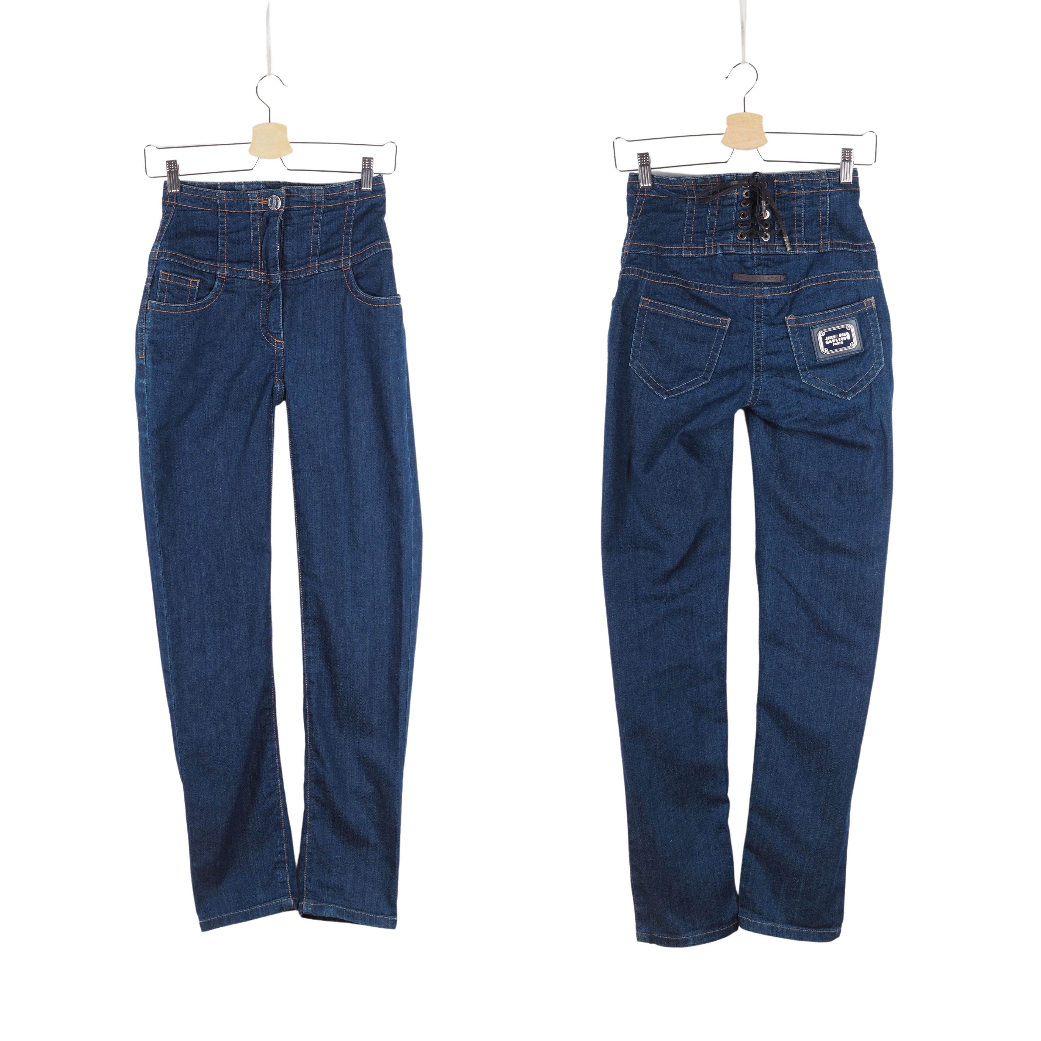 Jean Paul Gaultier Jean Paul Gaultier Vintage Corset Lace Up Denim Jeans Size 26" / US 2 / IT 38 - 2 Thumbnail