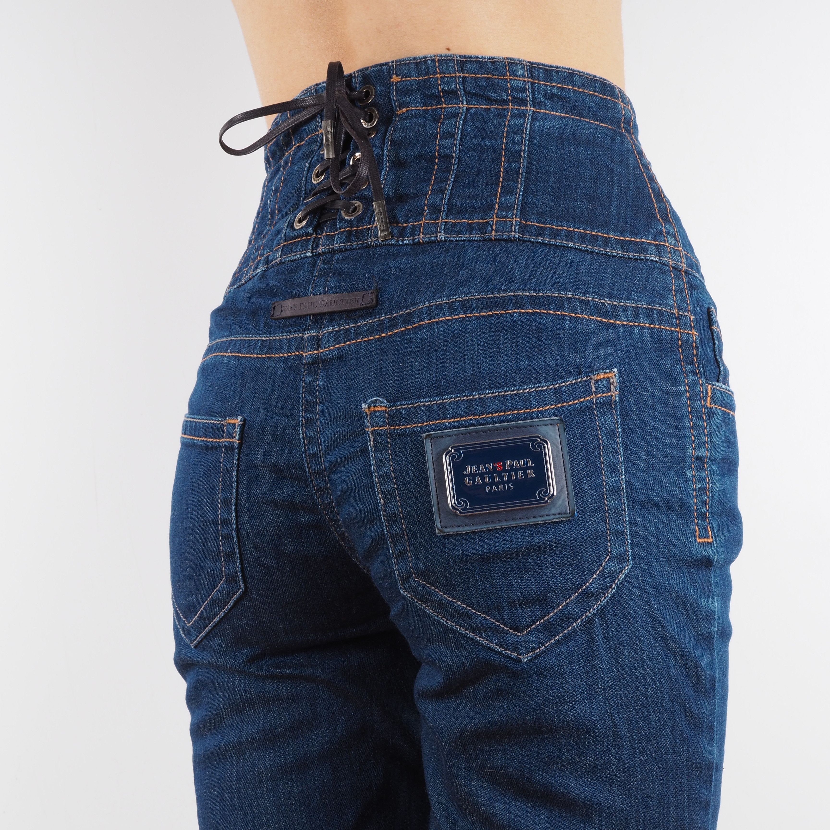 Jean Paul Gaultier Jean Paul Gaultier Vintage Corset Lace Up Denim Jeans Size 26" / US 2 / IT 38 - 3 Thumbnail