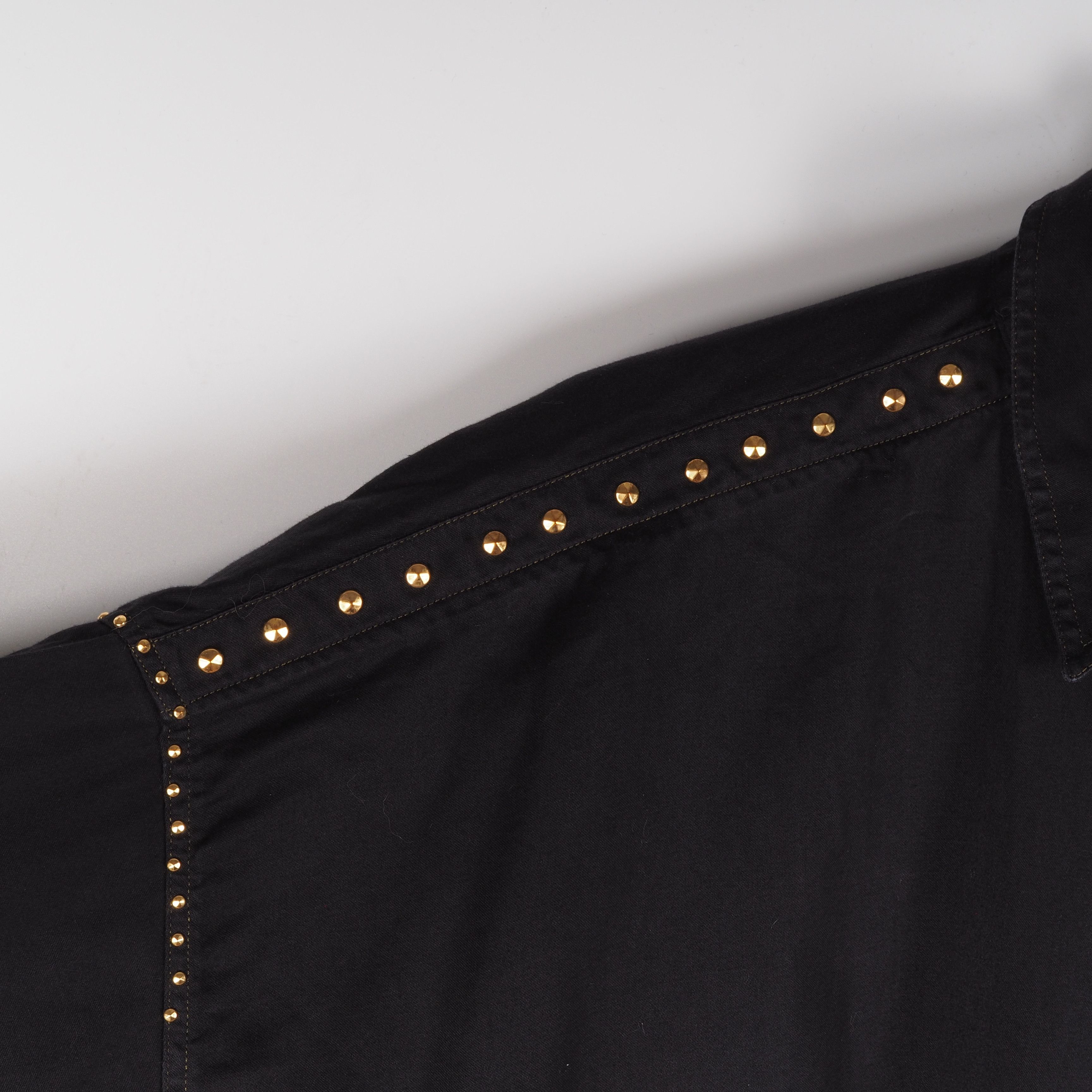 Versace × Versace Jeans Couture × Vintage Versace Jeans Couture Vintage Black Gold Metal Tips Shirt Size US L / EU 52-54 / 3 - 2 Thumbnail