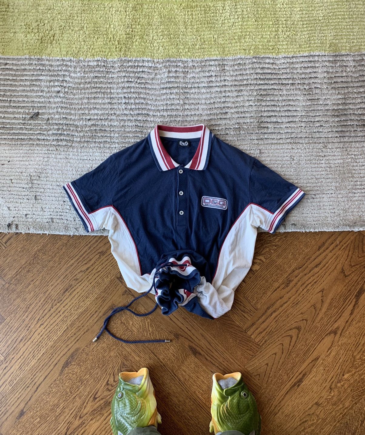 Dolce & Gabbana 2000s Dolce & Gabbana Polo Shirt Drawstring Crop Tennis Y2K Size M / US 6-8 / IT 42-44 - 17 Thumbnail