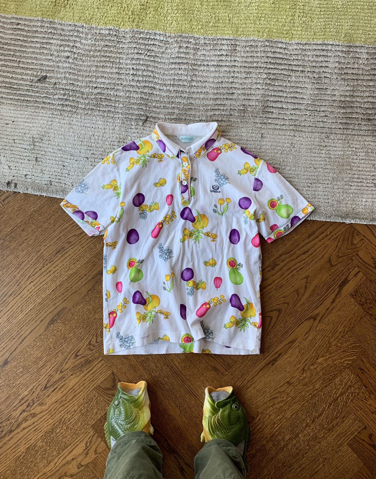 Vintage Vintage All Over Print Fruit Bowl Short Sleeve Polo Shirt Size US S / EU 44-46 / 1 - 10 Thumbnail