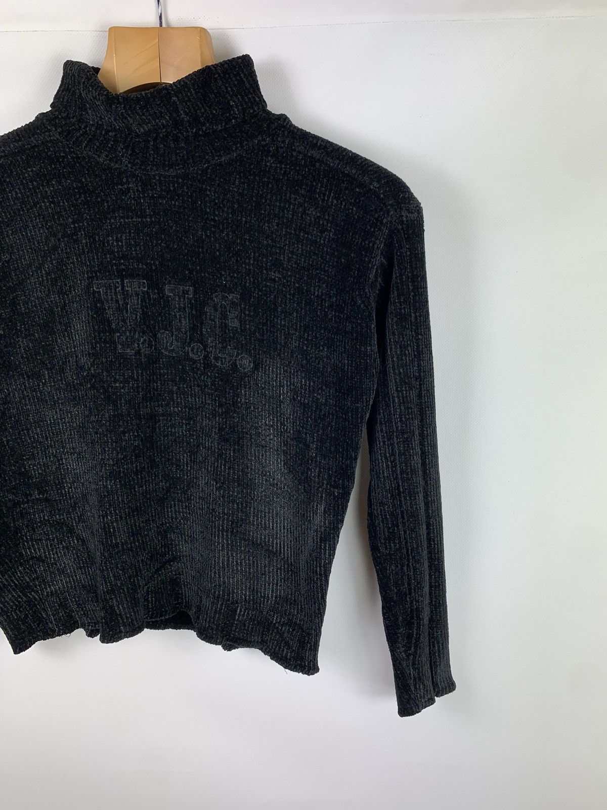 Versace × Versace Jeans Couture VJC Versace Jeans vintage velour big logo turtleneck sweater Size L / US 10 / IT 46 - 3 Thumbnail