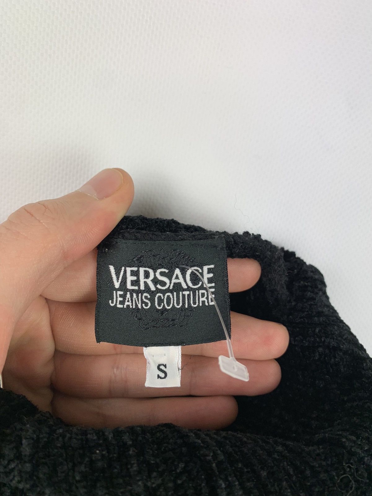 Versace × Versace Jeans Couture VJC Versace Jeans vintage velour big logo turtleneck sweater Size L / US 10 / IT 46 - 8 Thumbnail