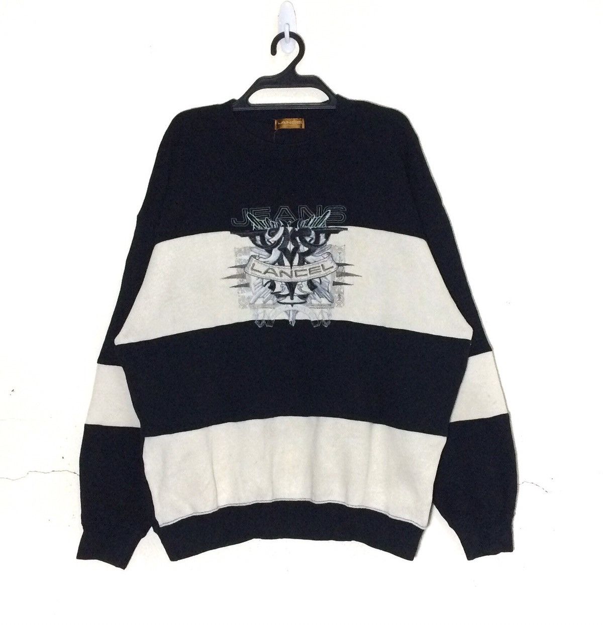 Lancel Vintage LANCEL Jeans spellout Embroidered Pullover Paris Size US L / EU 52-54 / 3 - 1 Thumbnail