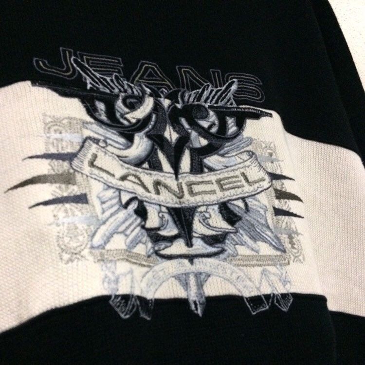 Lancel Vintage LANCEL Jeans spellout Embroidered Pullover Paris Size US L / EU 52-54 / 3 - 2 Thumbnail