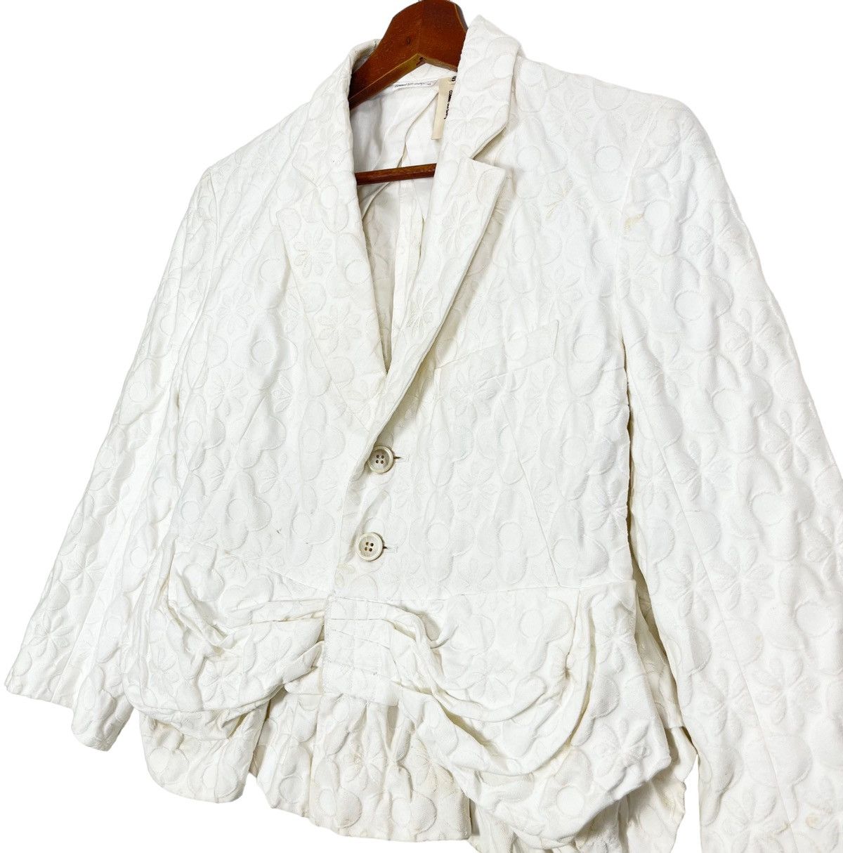 Comme des Garcons × Designer Tao Comme des Garçons Floral Pleat Crop Short Blazer Jacket Size S / US 4 / IT 40 - 2 Thumbnail