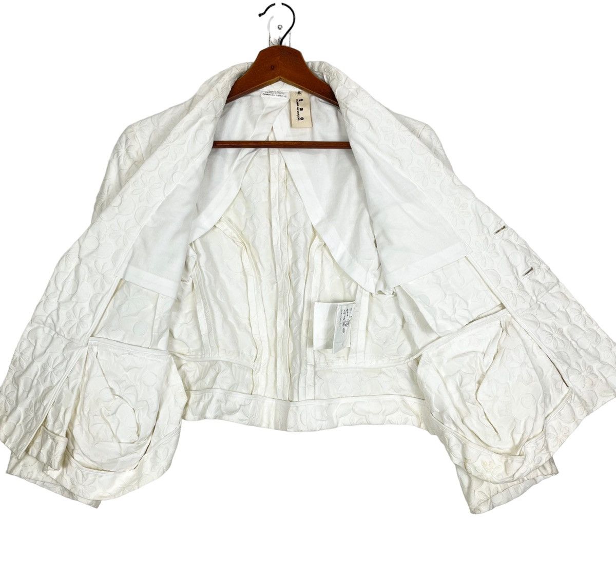 Comme des Garcons × Designer Tao Comme des Garçons Floral Pleat Crop Short Blazer Jacket Size S / US 4 / IT 40 - 7 Thumbnail