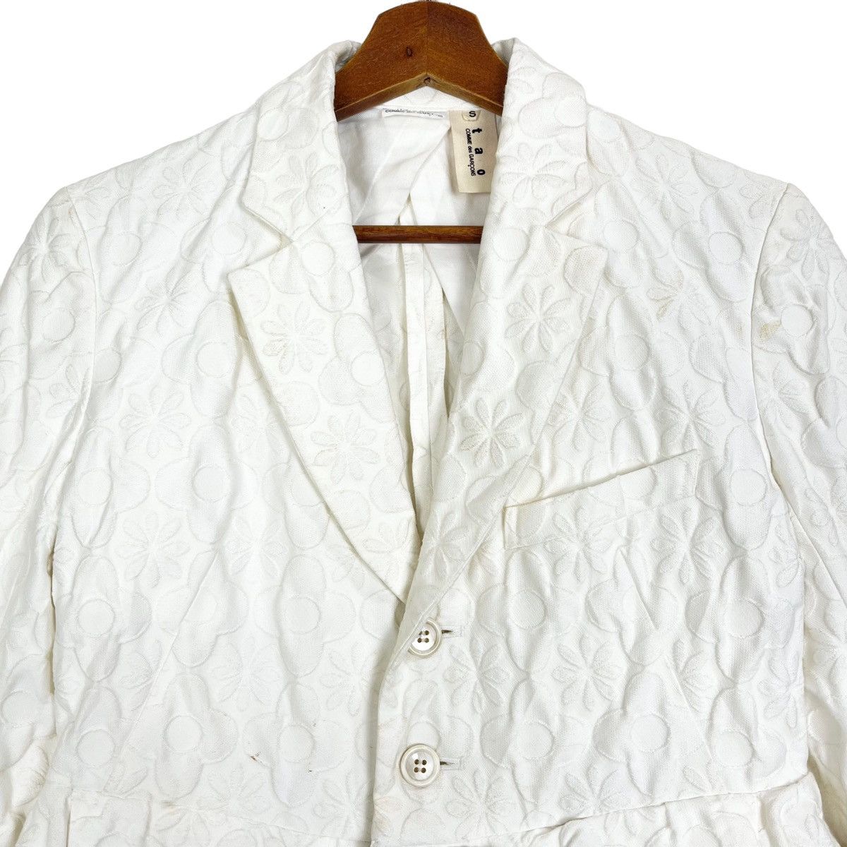 Comme des Garcons × Designer Tao Comme des Garçons Floral Pleat Crop Short Blazer Jacket Size S / US 4 / IT 40 - 3 Thumbnail