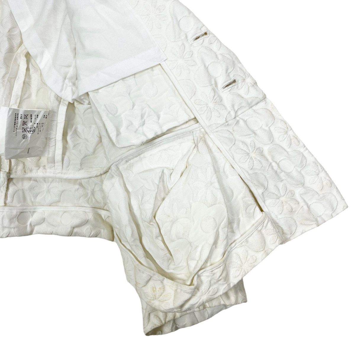 Comme des Garcons × Designer Tao Comme des Garçons Floral Pleat Crop Short Blazer Jacket Size S / US 4 / IT 40 - 10 Thumbnail