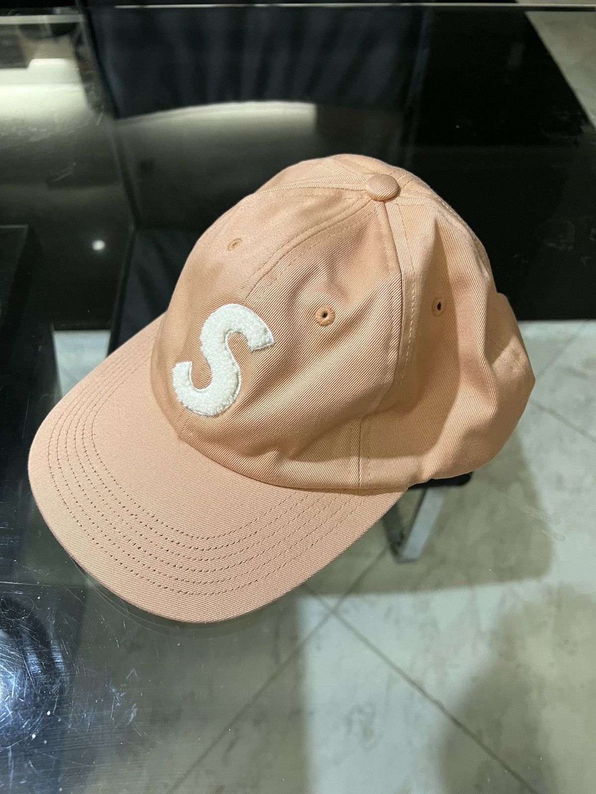 Supreme Supreme Chenille ‘S’ Salmon 6 panel Hat Size ONE SIZE - 2 Thumbnail