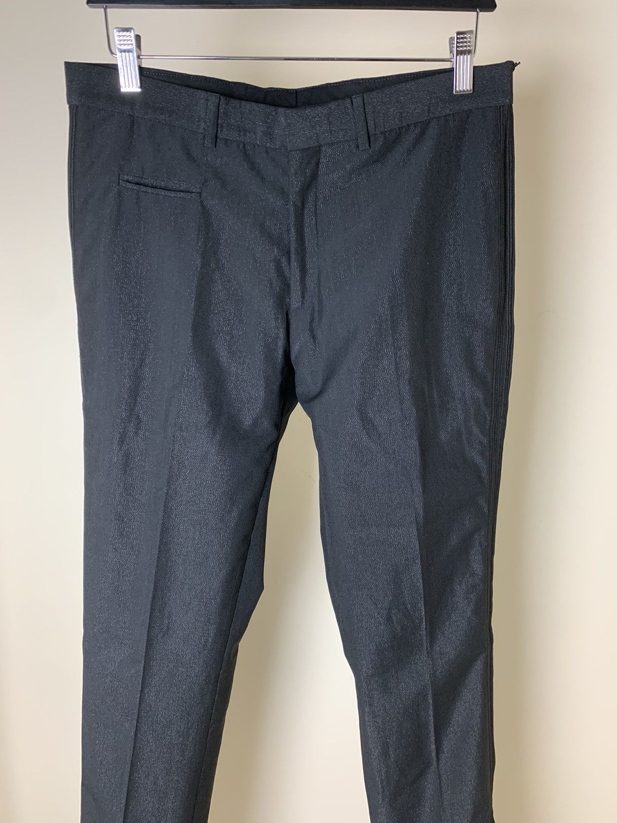 Dior × Hedi Slimane Dior Homme SS04 "Strip" Micro Glitter Pin Stripe Trousers Size US 30 / EU 46 - 4 Thumbnail