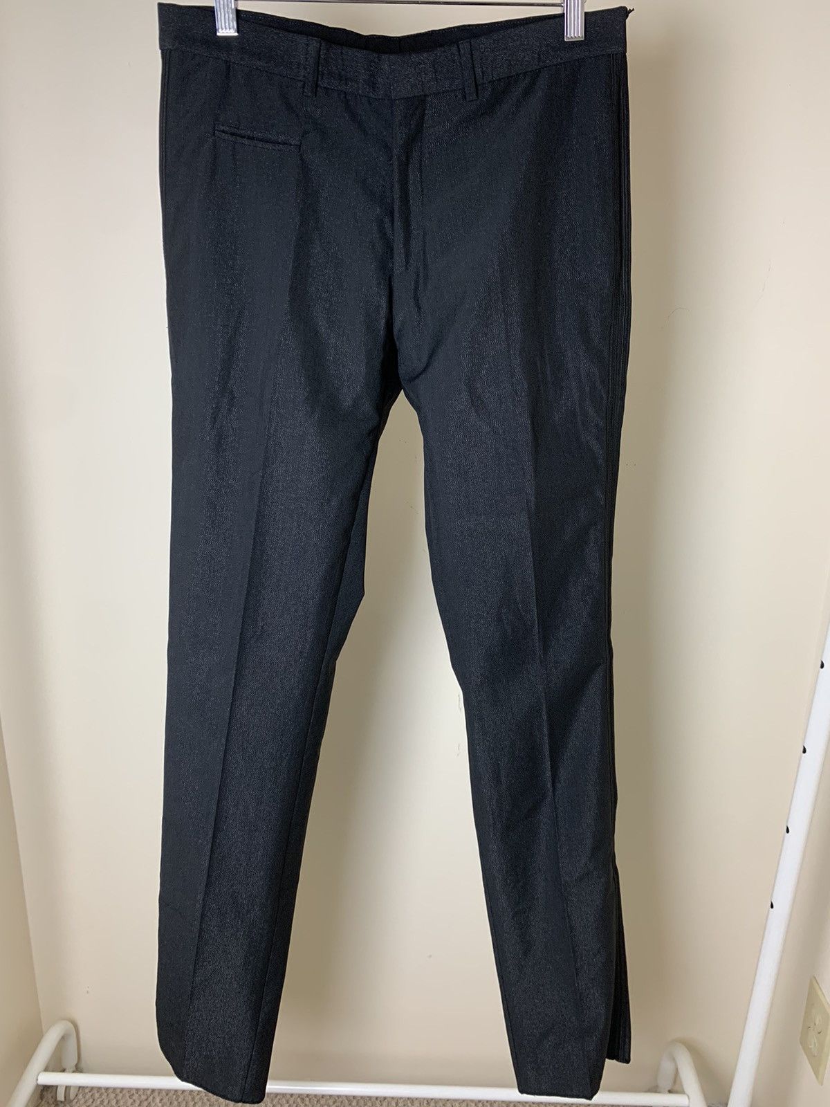 Dior × Hedi Slimane Dior Homme SS04 "Strip" Micro Glitter Pin Stripe Trousers Size US 30 / EU 46 - 3 Thumbnail