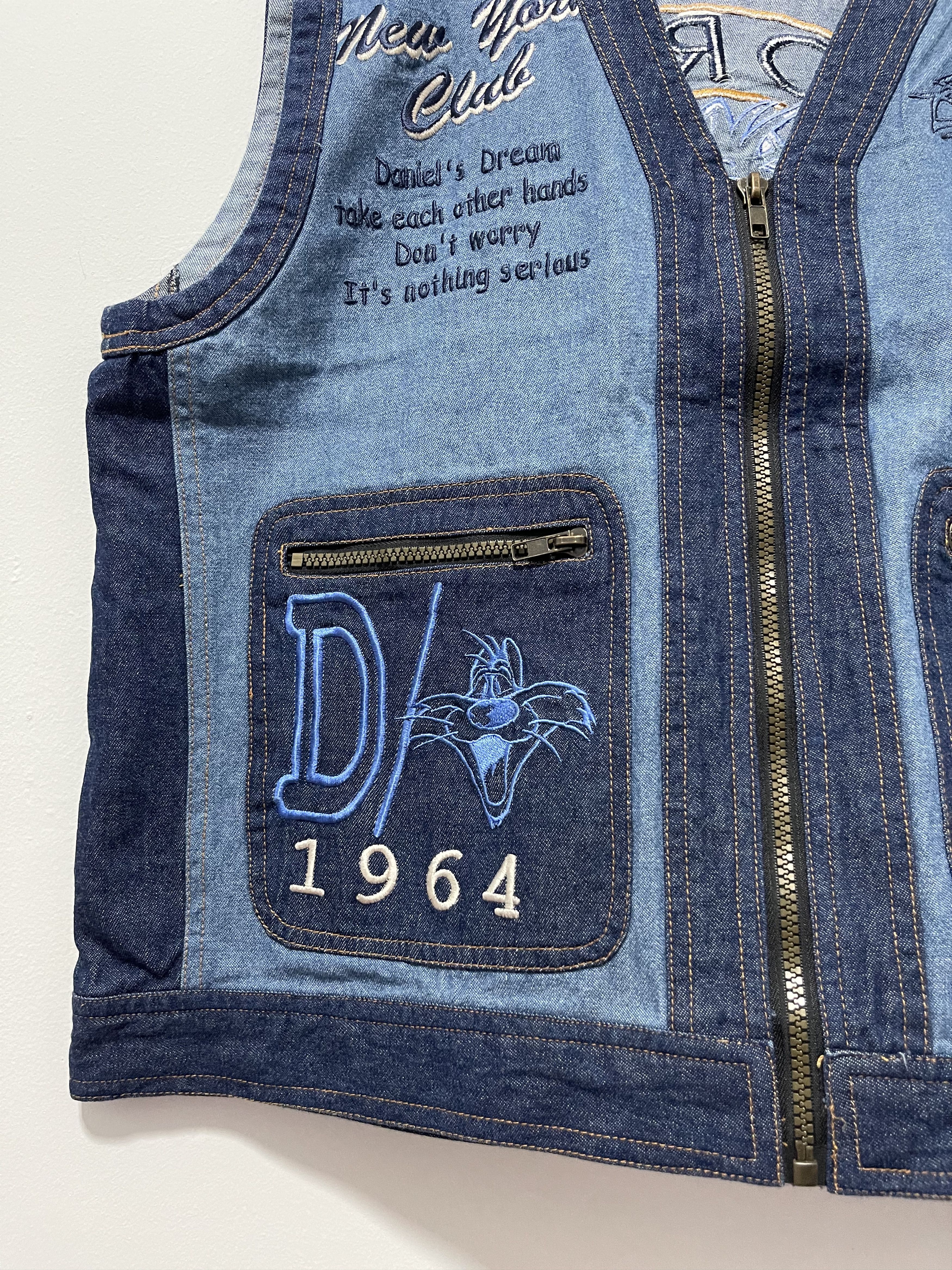 Vintage Vintage New York Club Big Logo Denim Vest Size US M / EU 48-50 / 2 - 6 Thumbnail