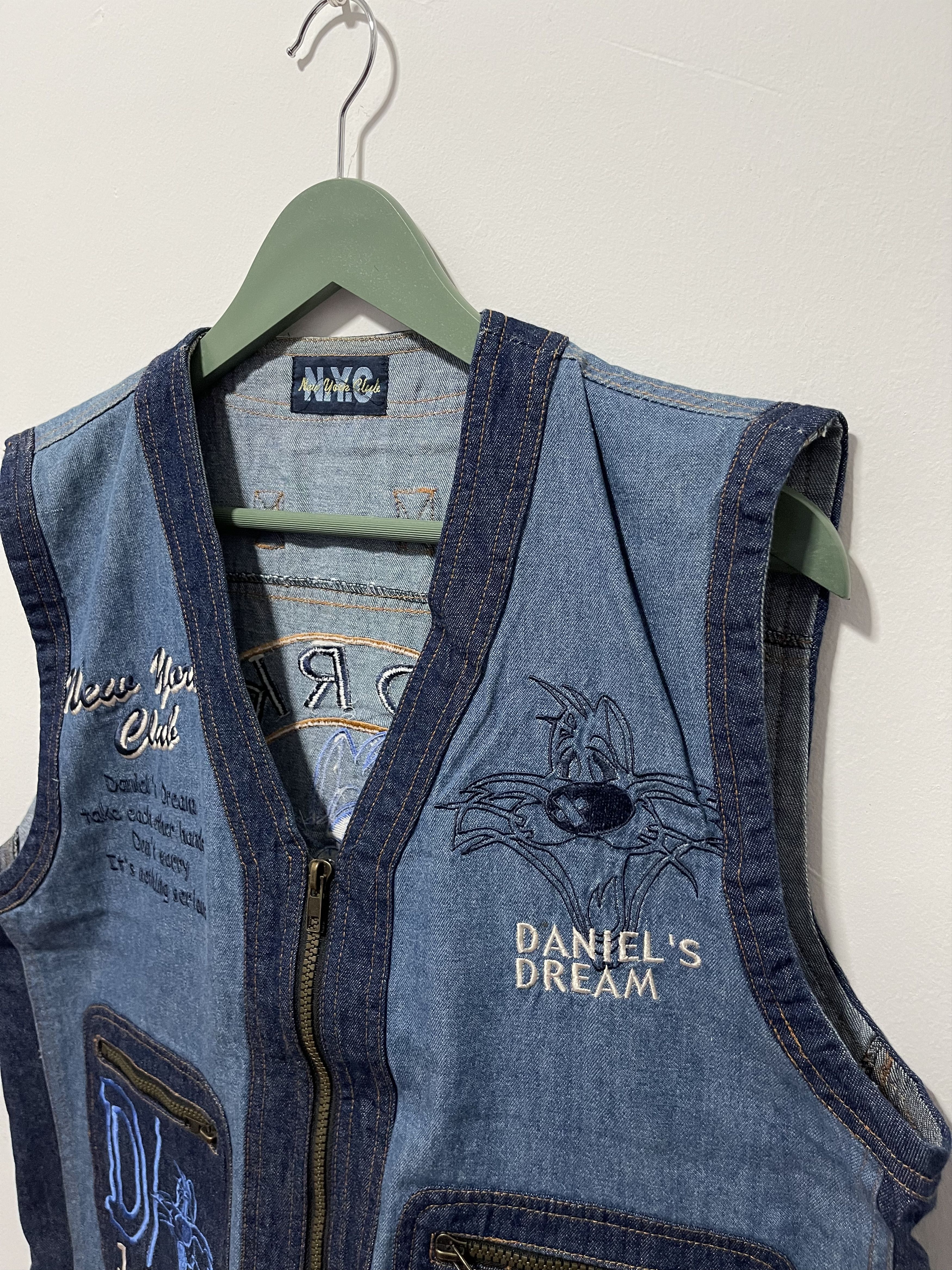 Vintage Vintage New York Club Big Logo Denim Vest Size US M / EU 48-50 / 2 - 3 Thumbnail