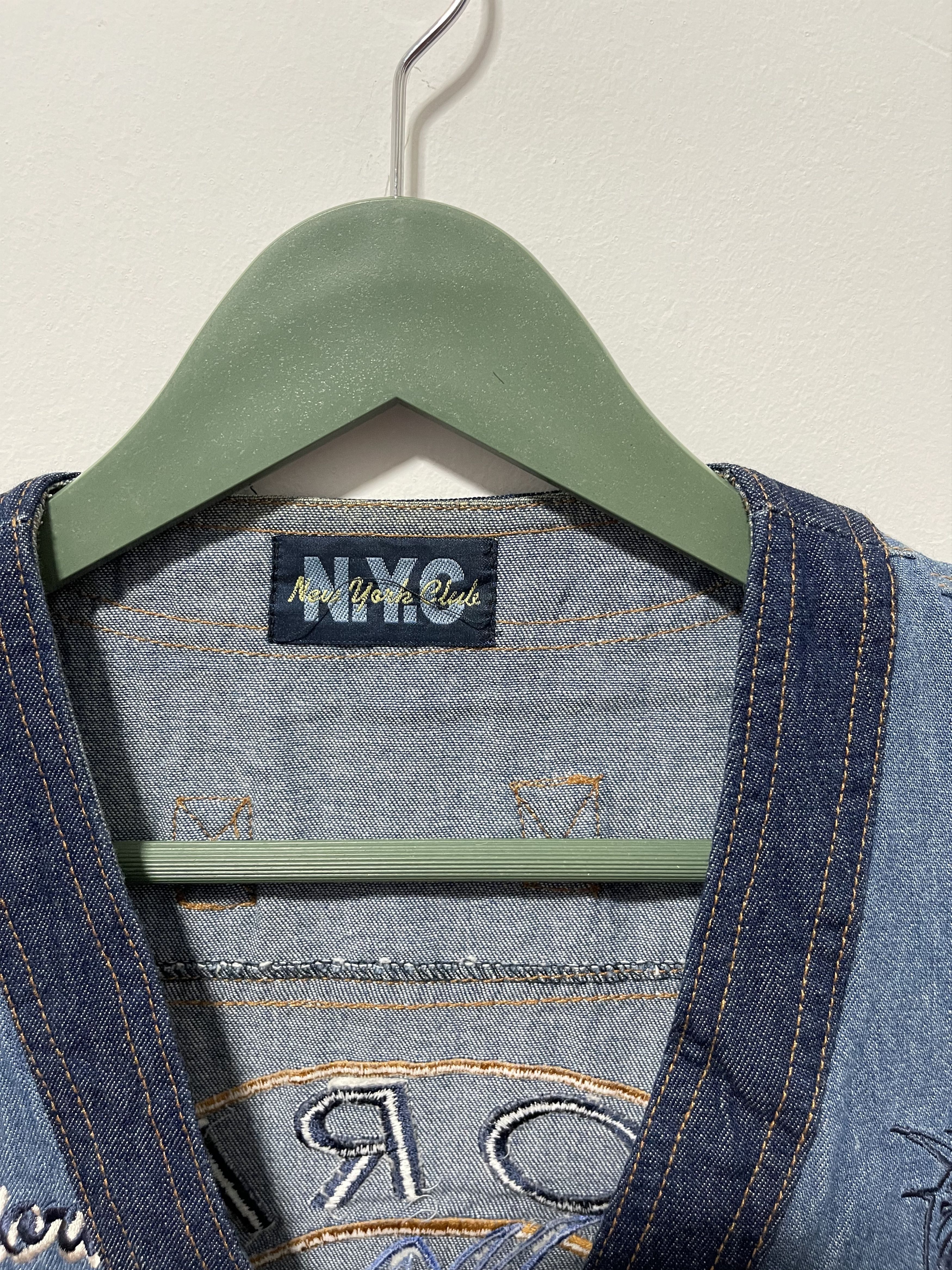 Vintage Vintage New York Club Big Logo Denim Vest Size US M / EU 48-50 / 2 - 9 Thumbnail