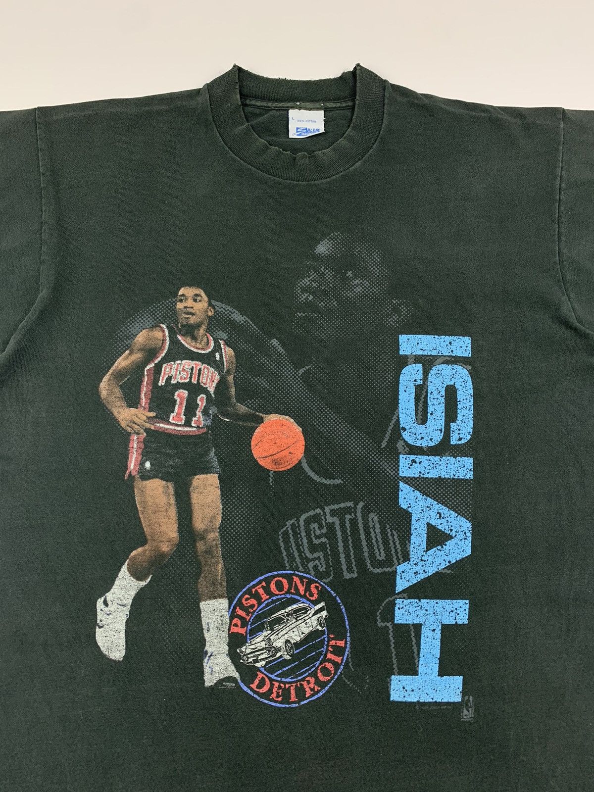 1990 Isiah Thomas Detroit Pistons NBA Salem T Shirt Size Large – Rare VNTG