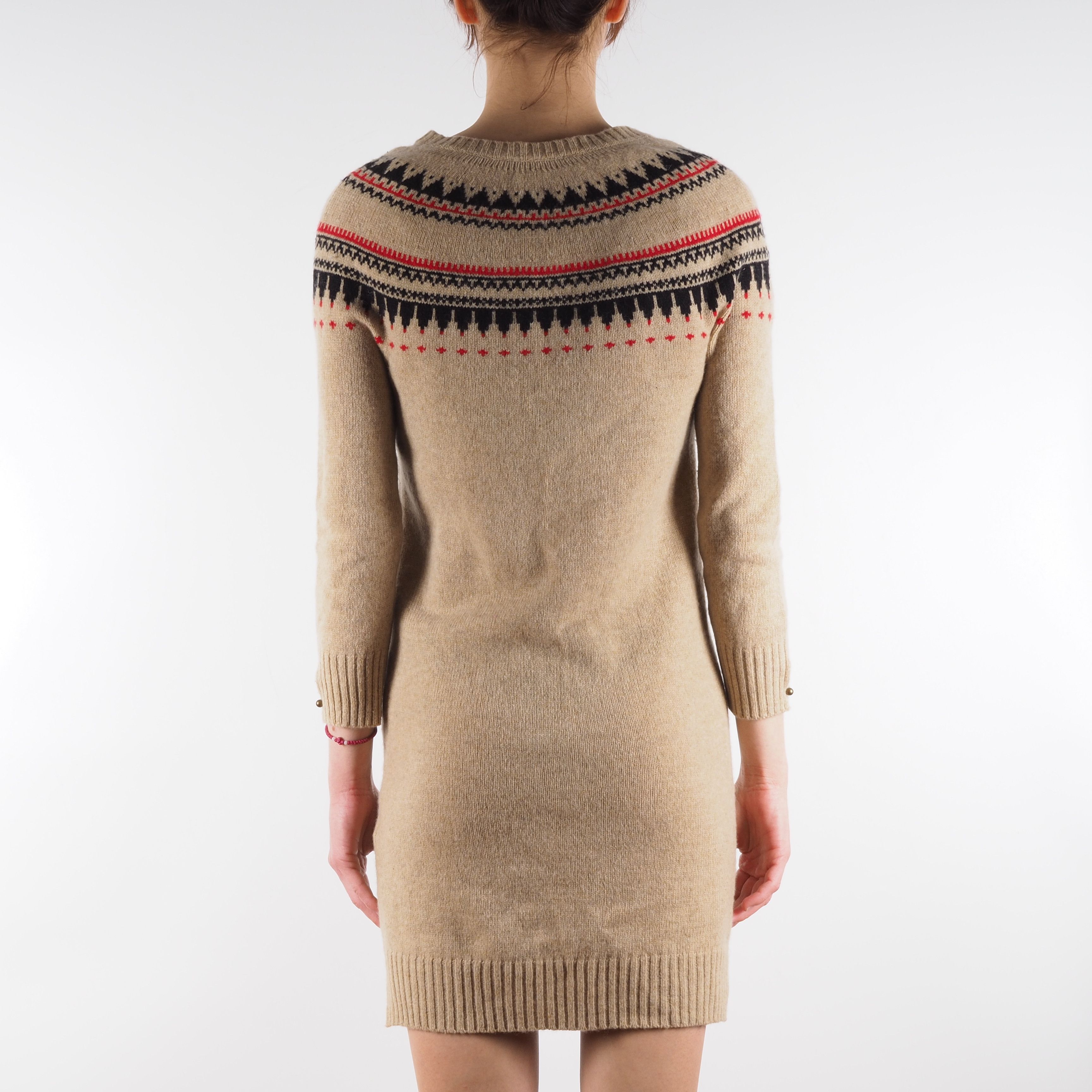 Sandro Sandro Wool Fair Isle Sweater Dress Size S / US 4 / IT 40 - 2 Thumbnail