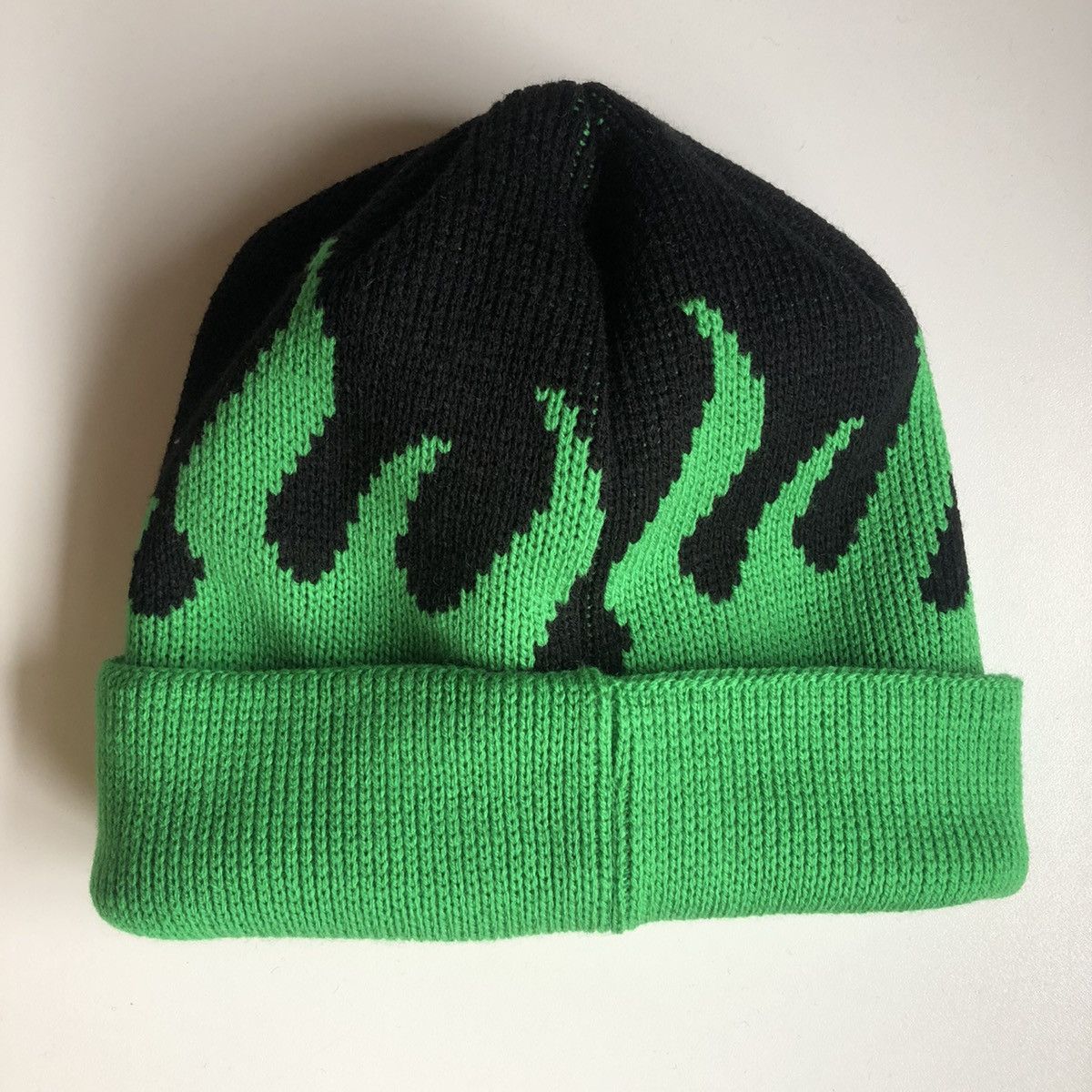 Japanese Brand Green Flame 🔥 Beanie Size ONE SIZE - 3 Thumbnail