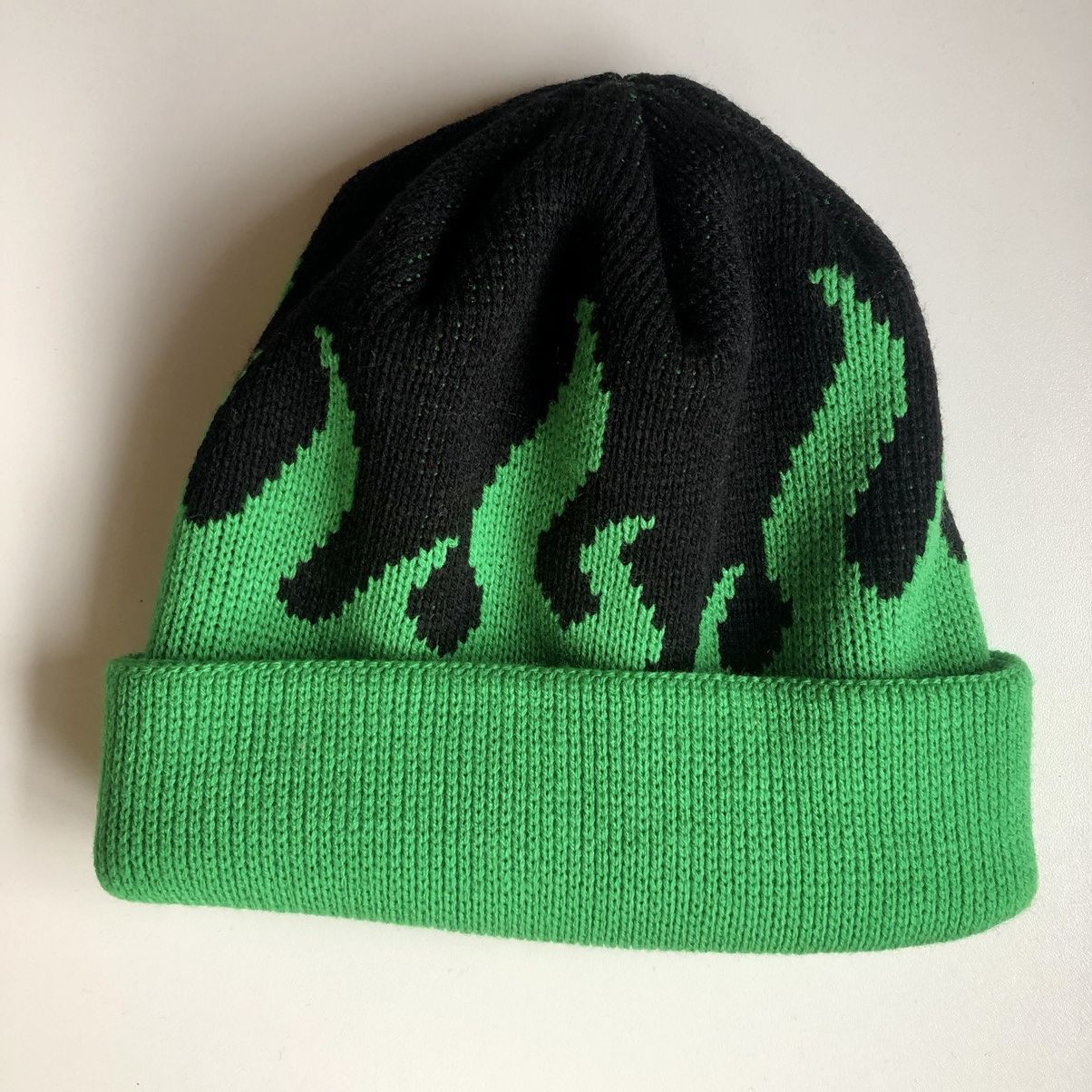 Japanese Brand Green Flame 🔥 Beanie Size ONE SIZE - 1 Thumbnail