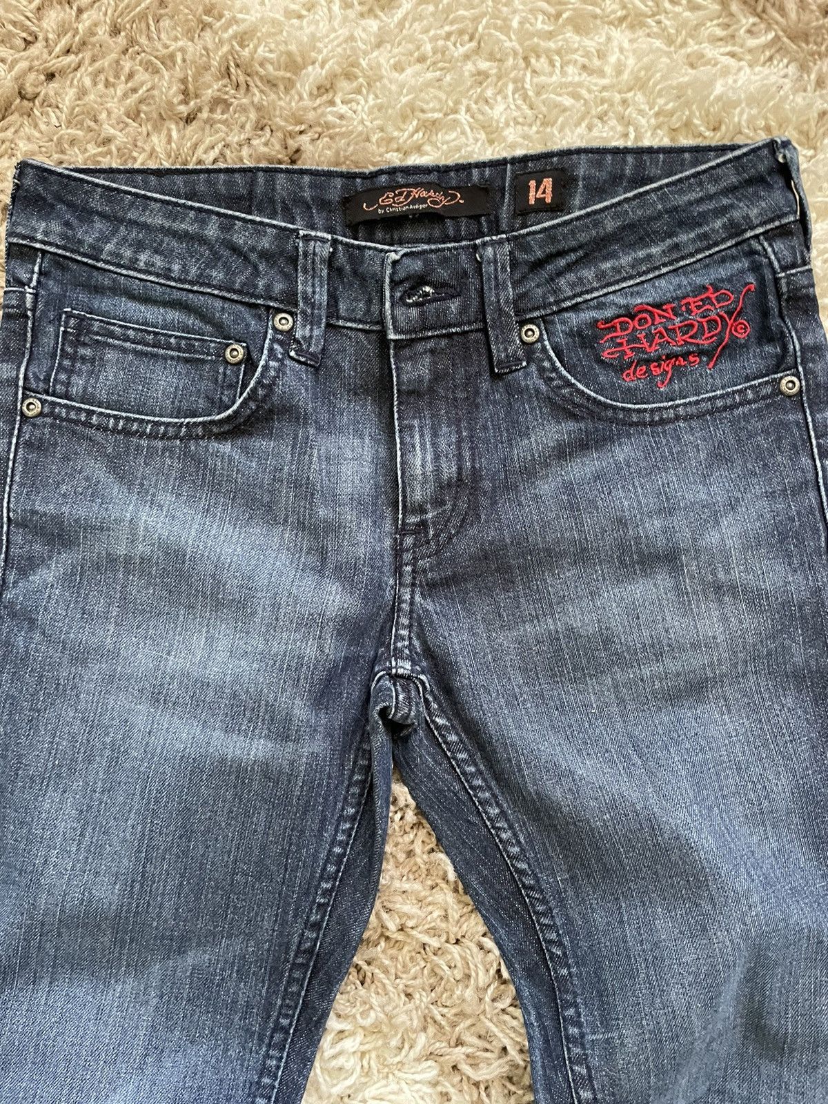 Christian Audigier × Ed Hardy × Japanese Brand Vintage Ed Hardy by Christian Audigier Tattoo Denim Jeans Size 36" / US 14 / IT 50 - 6 Thumbnail