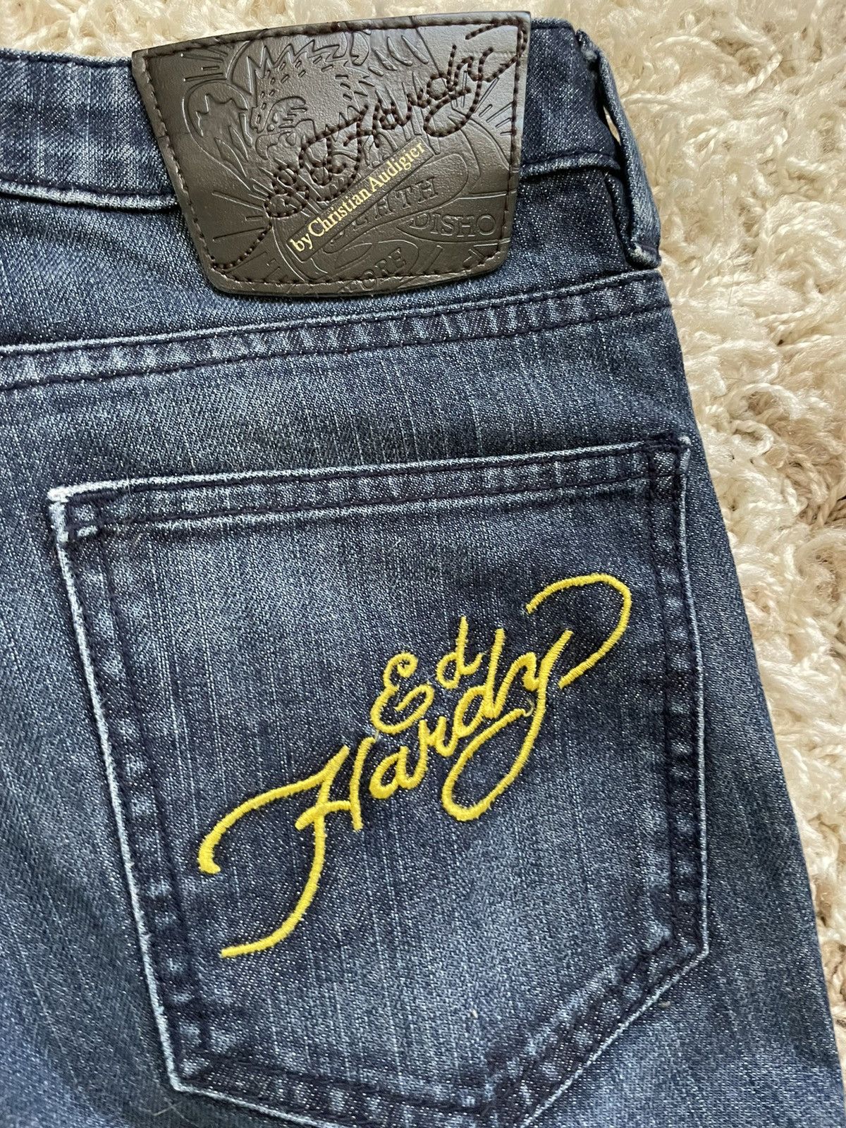 Christian Audigier × Ed Hardy × Japanese Brand Vintage Ed Hardy by Christian Audigier Tattoo Denim Jeans Size 36" / US 14 / IT 50 - 4 Thumbnail